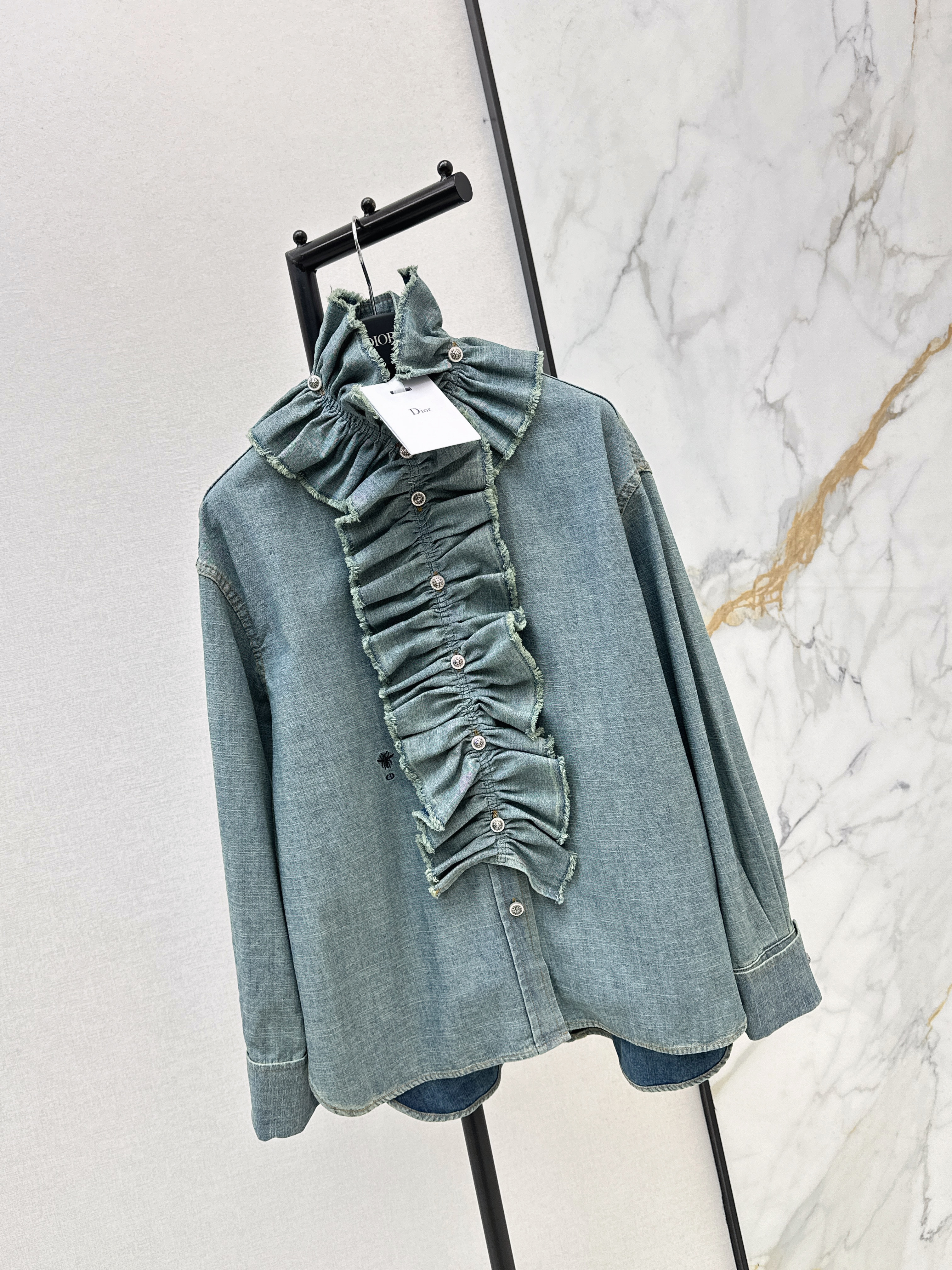 CD 26ss ruffle denim shirts