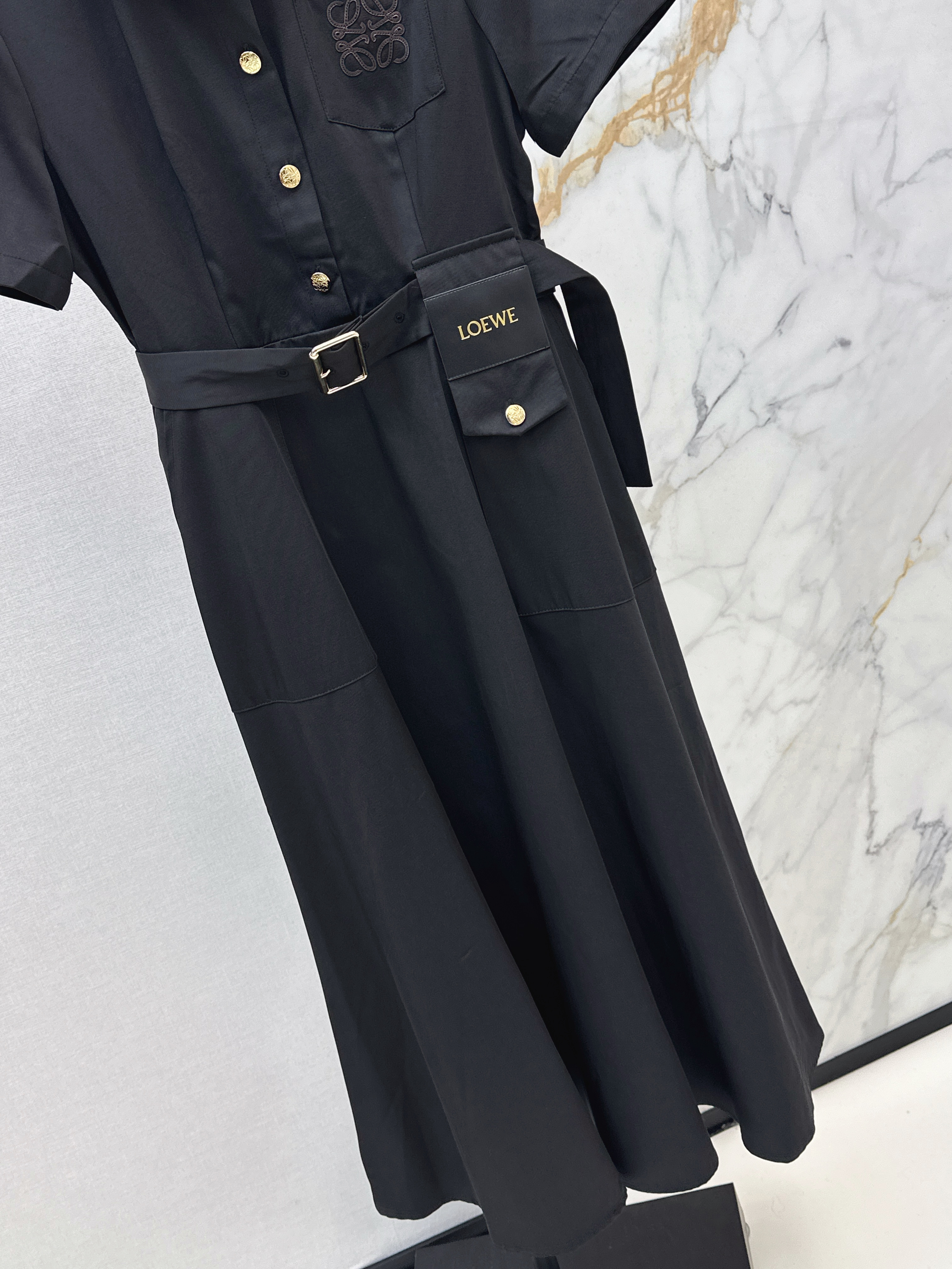 Loe 26ss logo embroidery dress