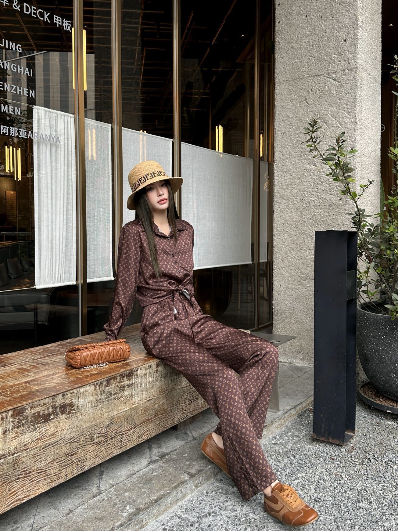 Loui 26ss print shirt pants  set