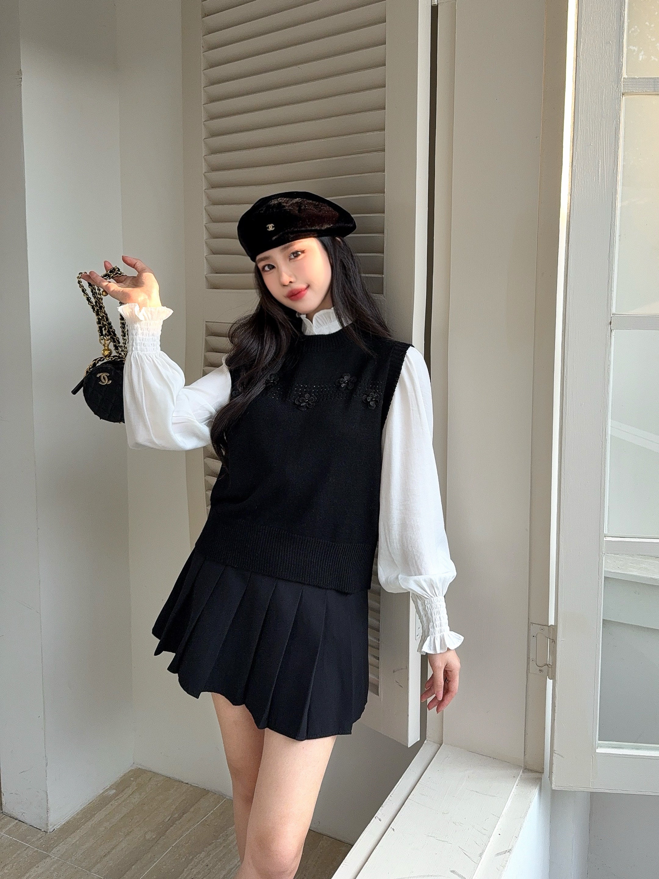 Chan 26ss elegant shirts knit vest
