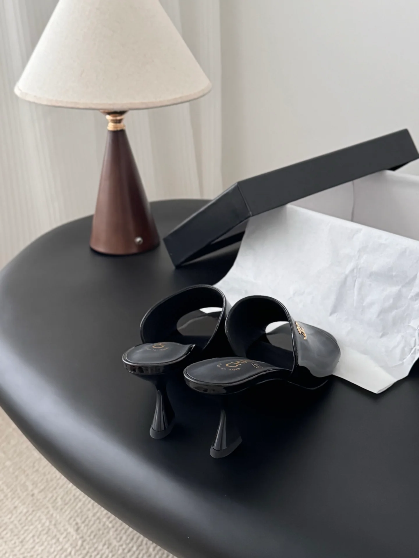 Chan 25fw kitten slides sandals