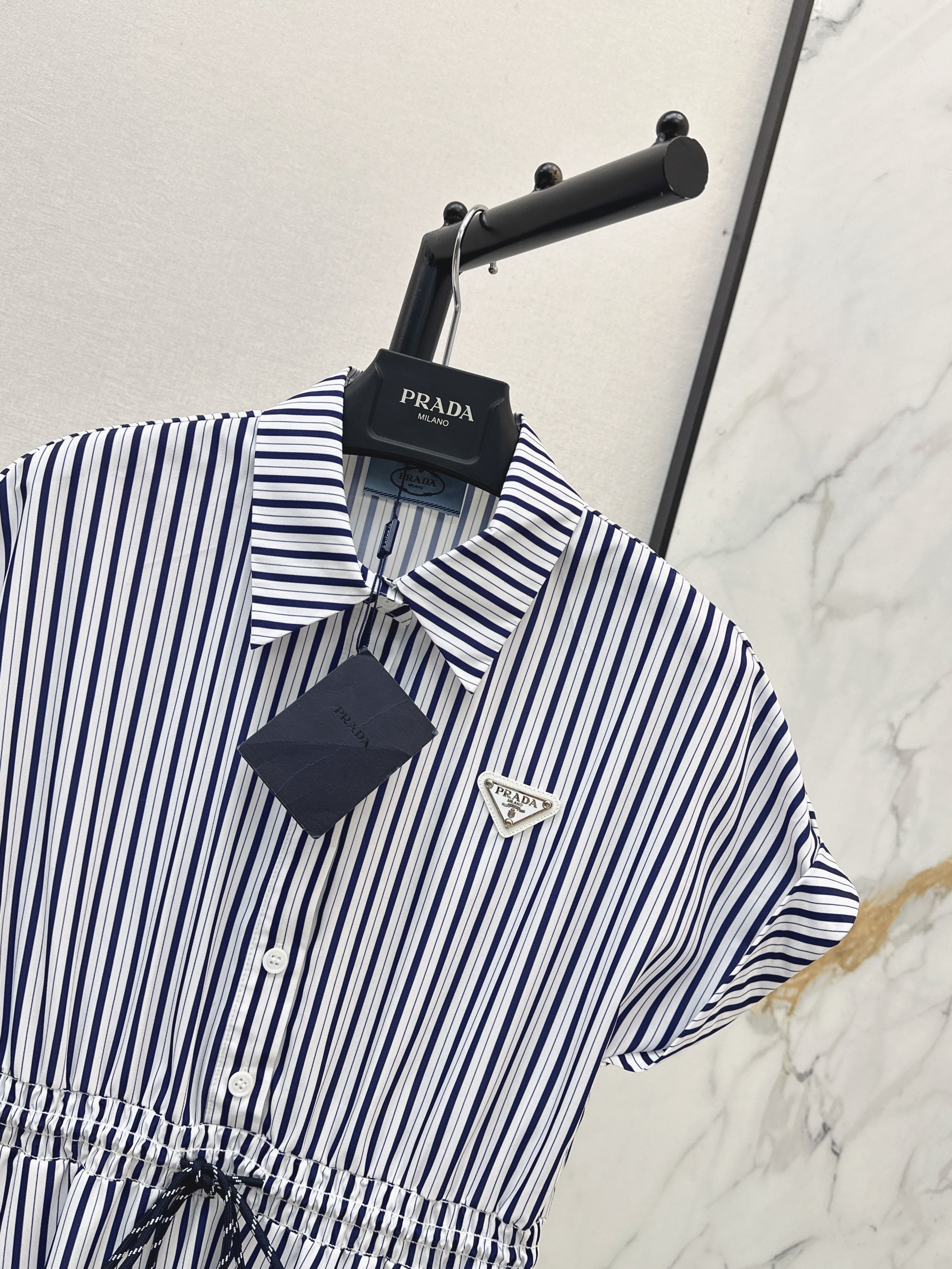 Pra 26ss stripe long shirt dress