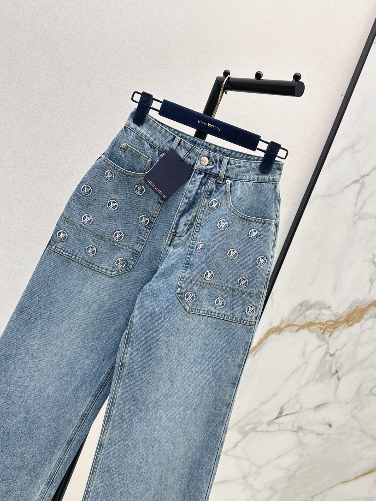 Loui 26ss embroidery sequin jeans