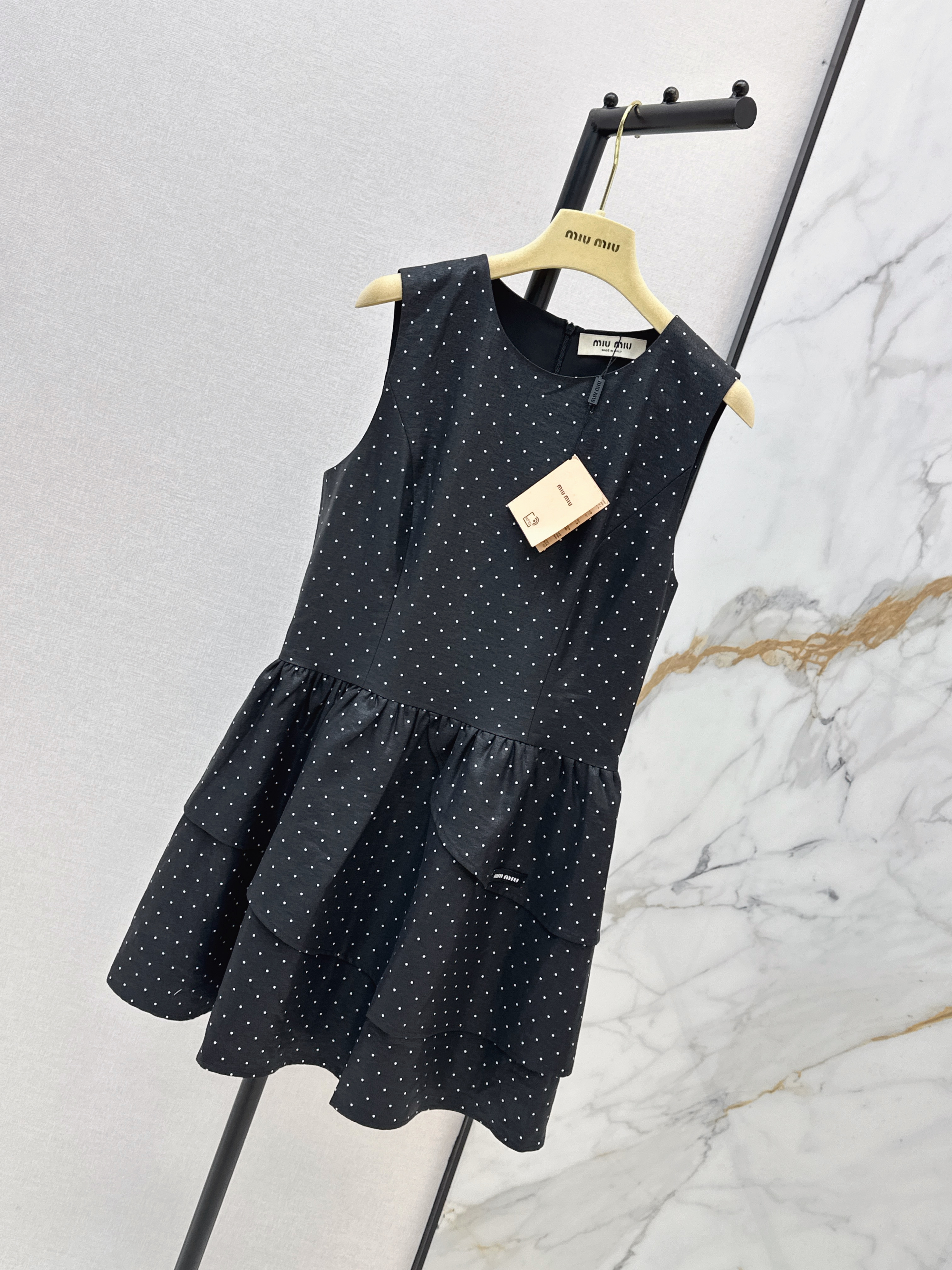 Miu 26ss polka dots dress