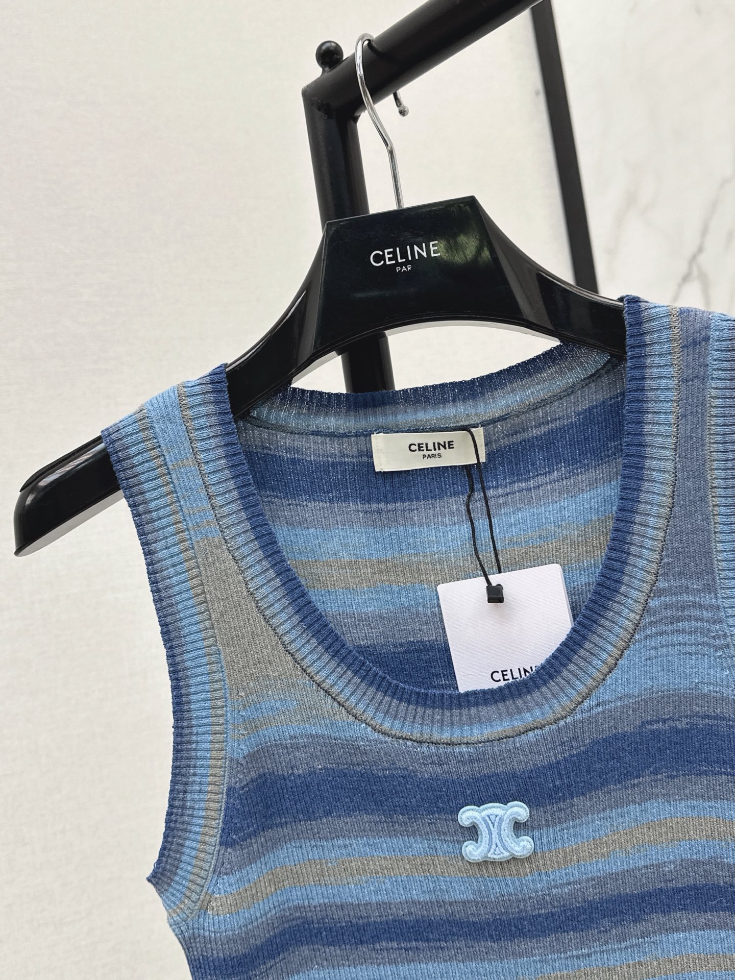 Celi 26ss stripe knit vest