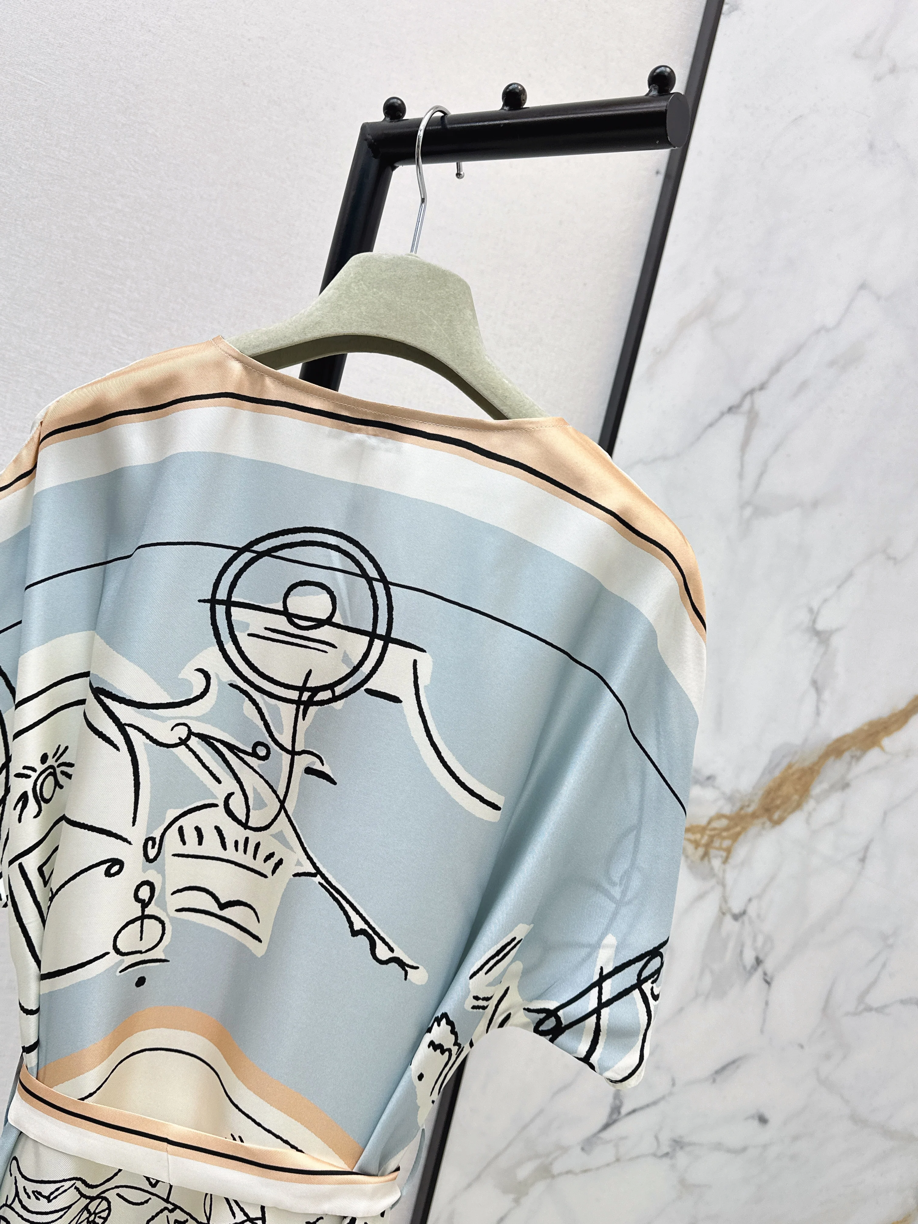 Herm 26ss print silk dress