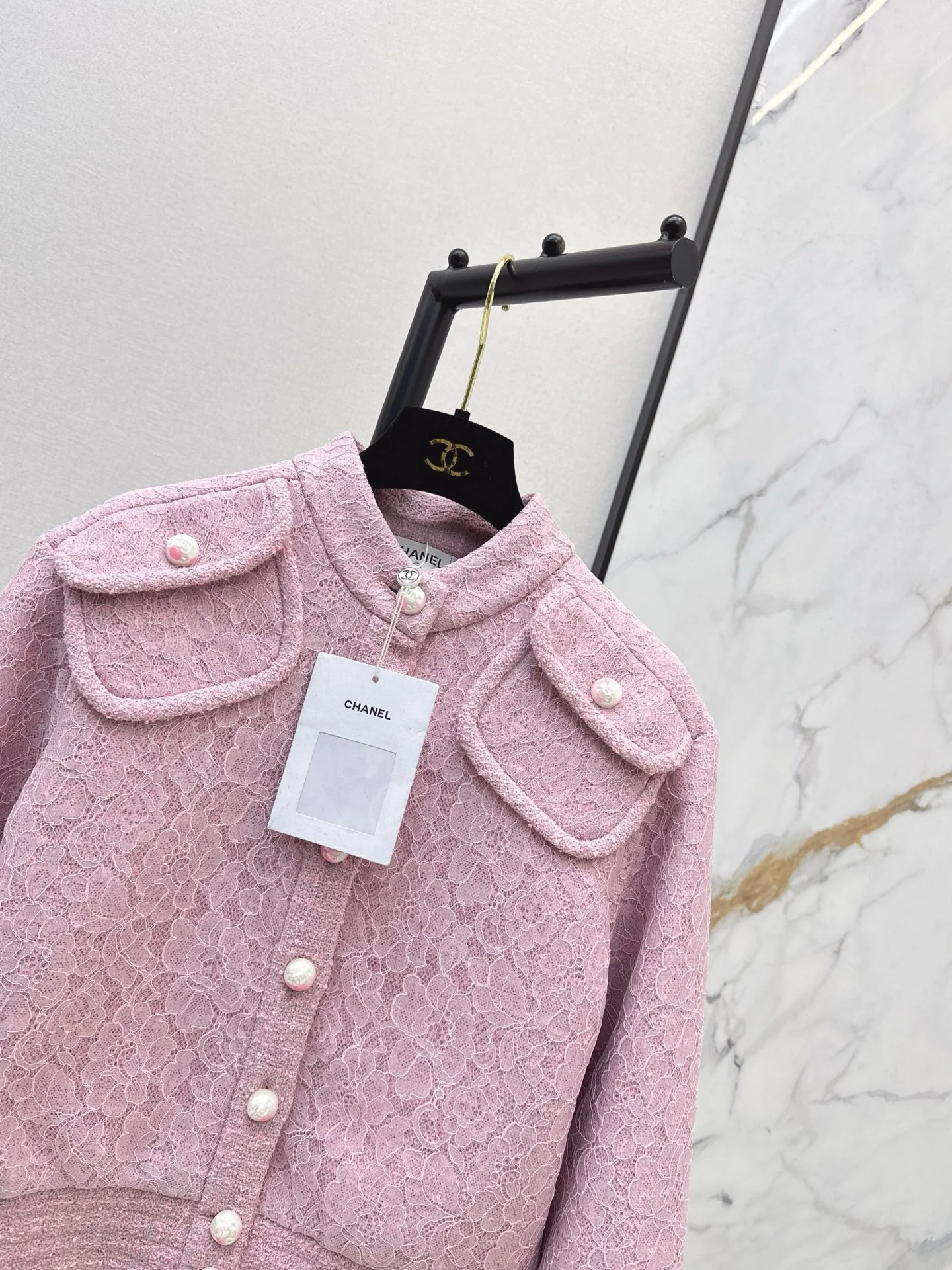 Chan 25fw lace tweed woven jacket