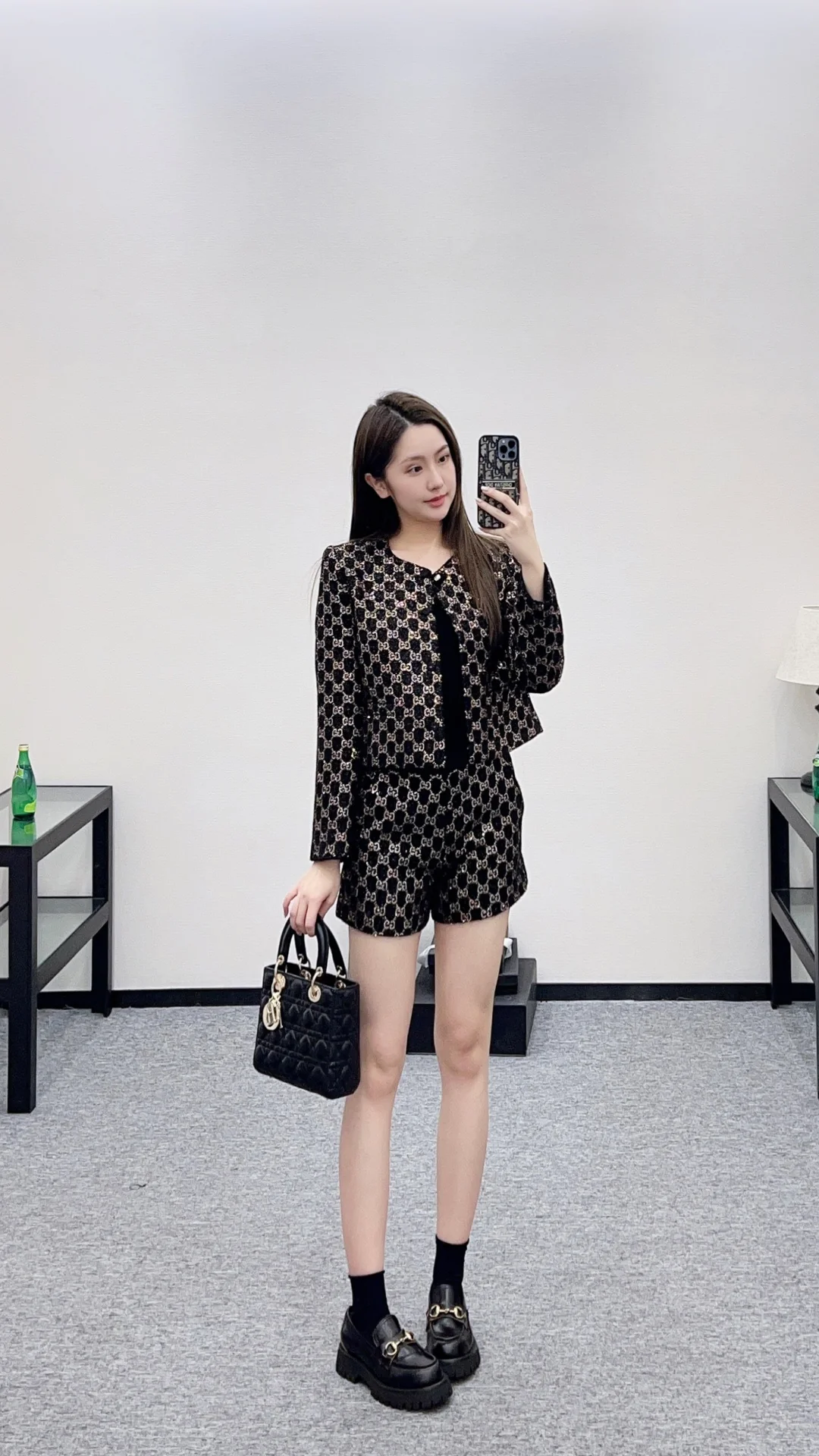 Gucc 26ss rhinestones blazer