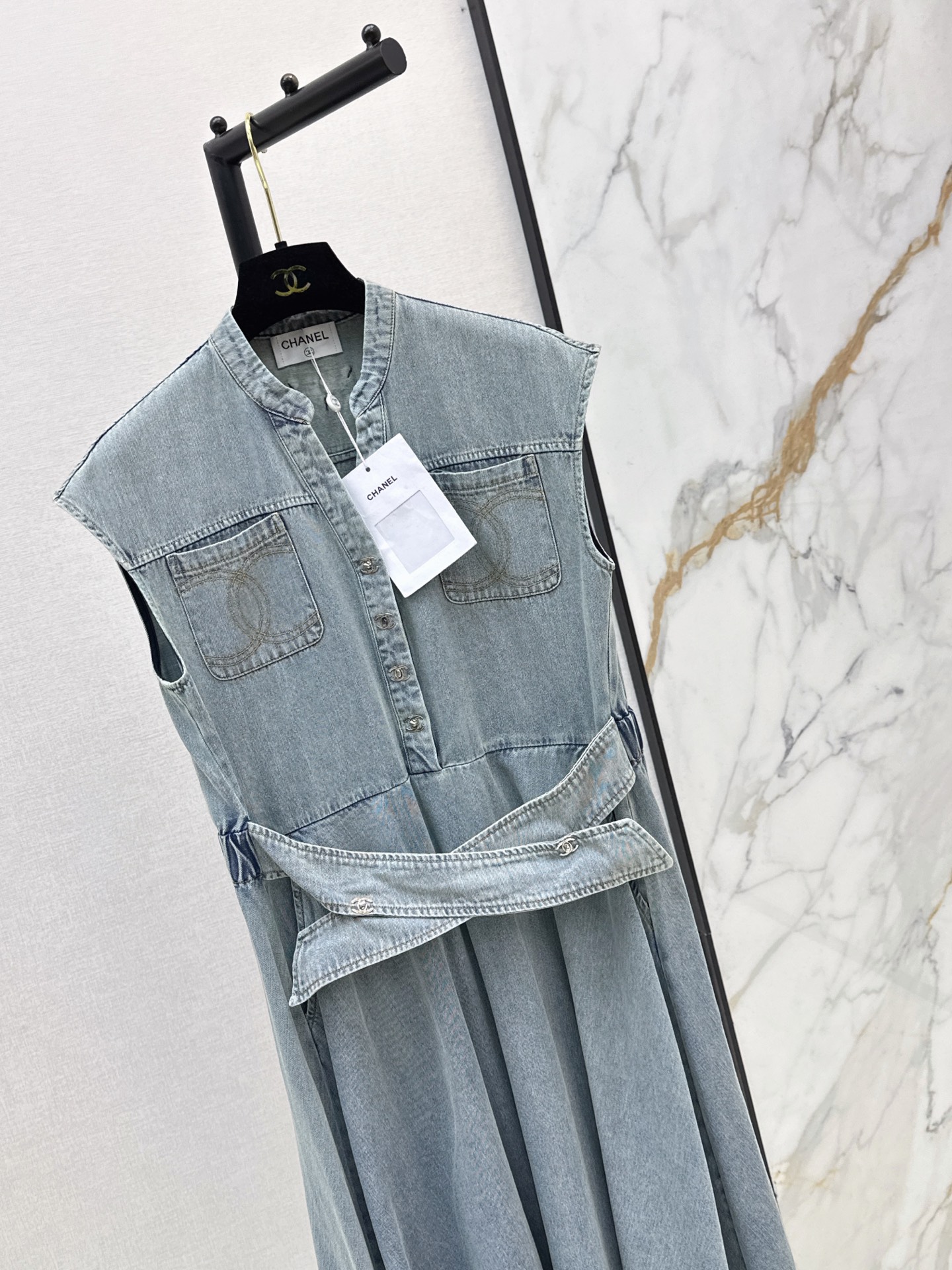 Chan 26ss sleeveless denim dress
