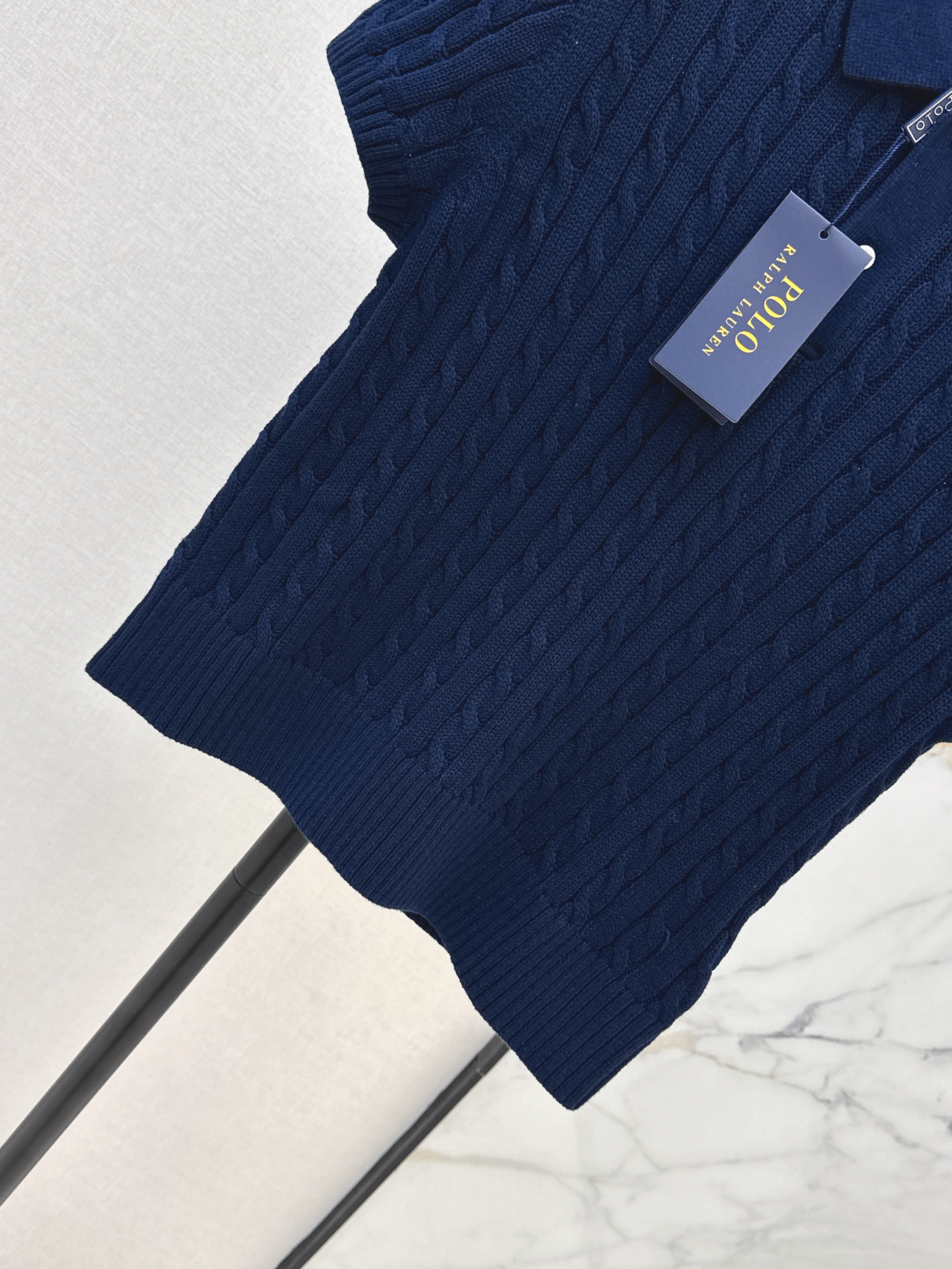 Ralp 26ss cable polo knit top