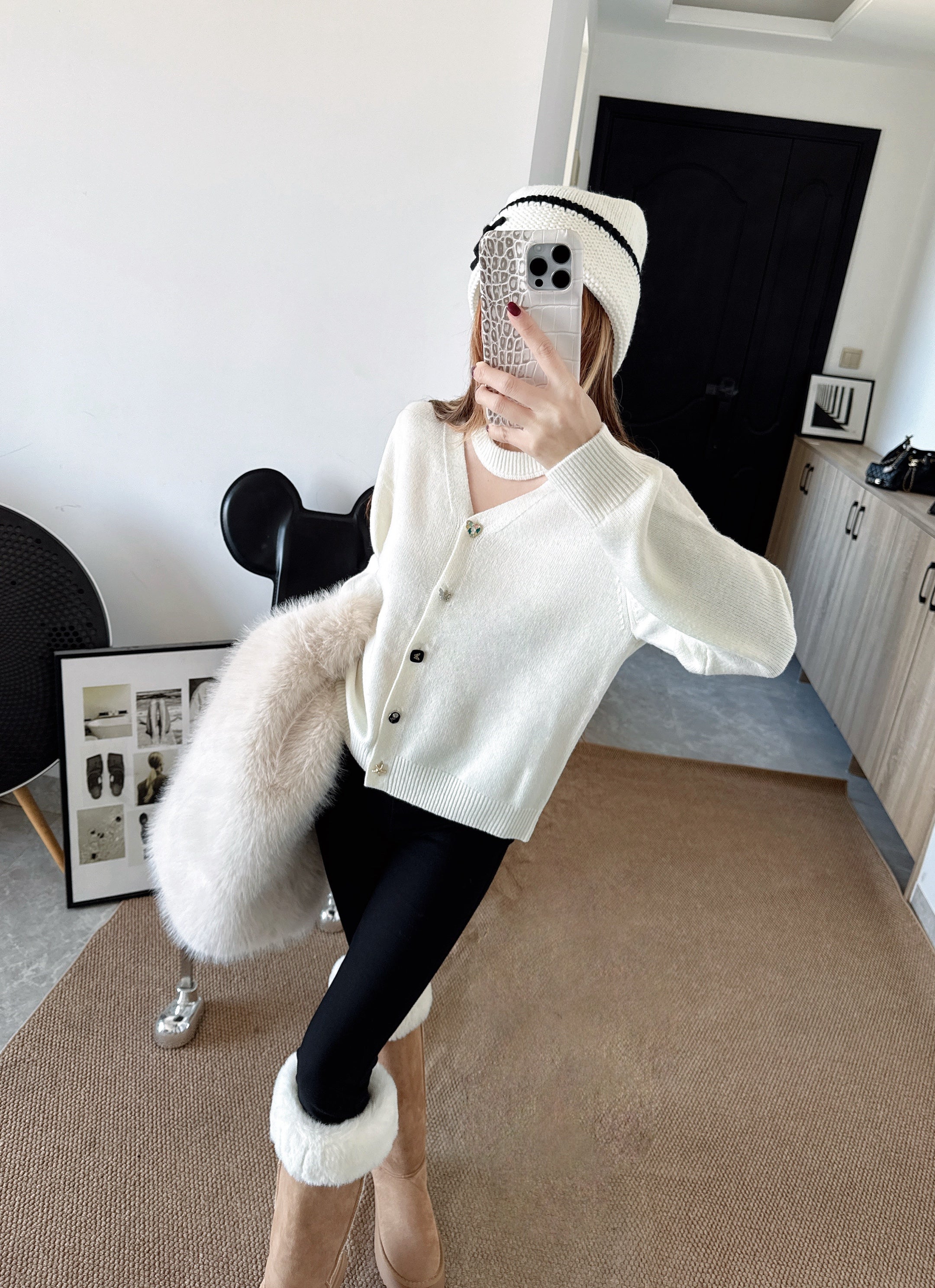 Chan 26ss wool cardigan
