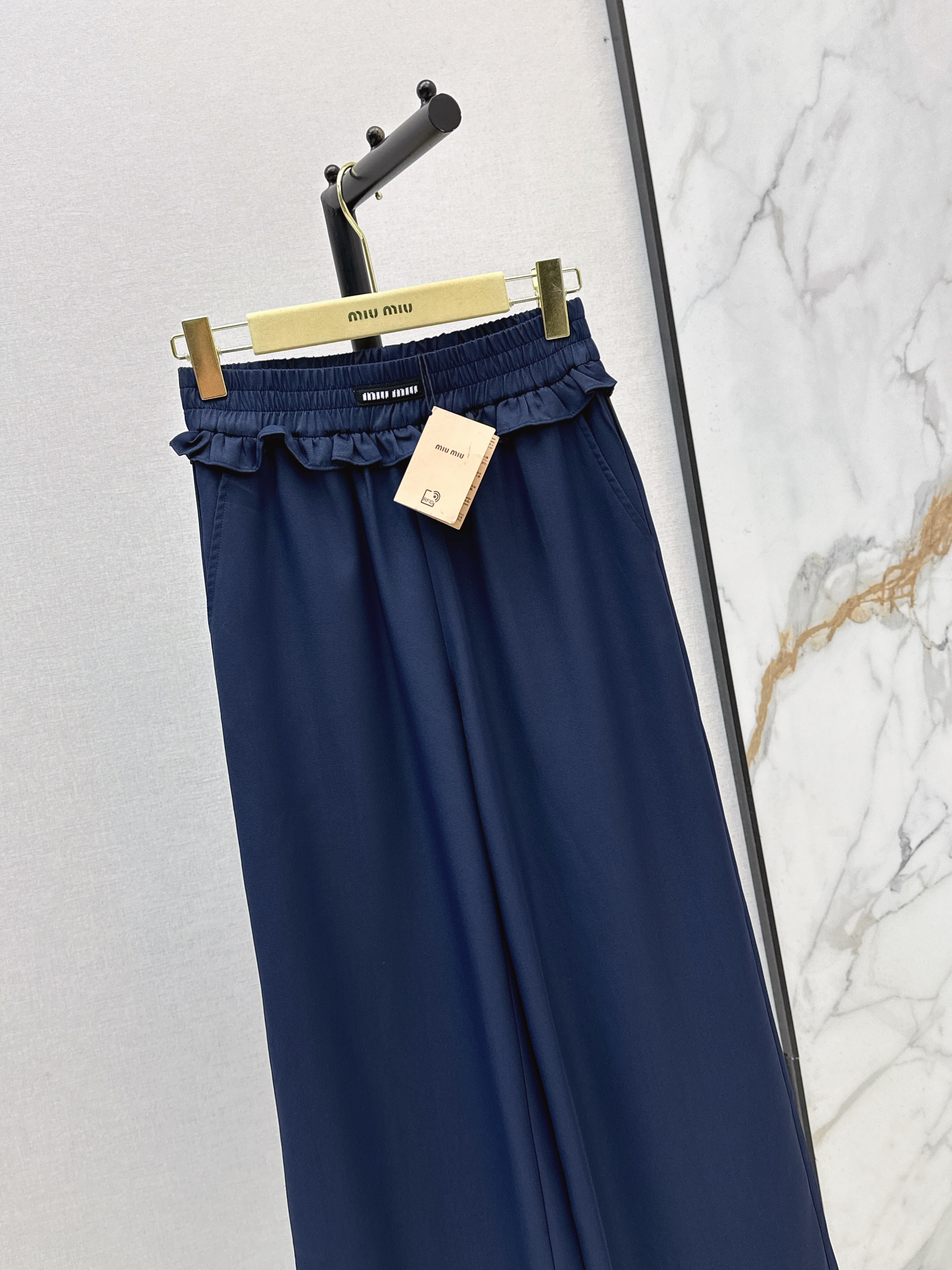 Miu 26SS Elastic-Waist Wide-Leg Pants