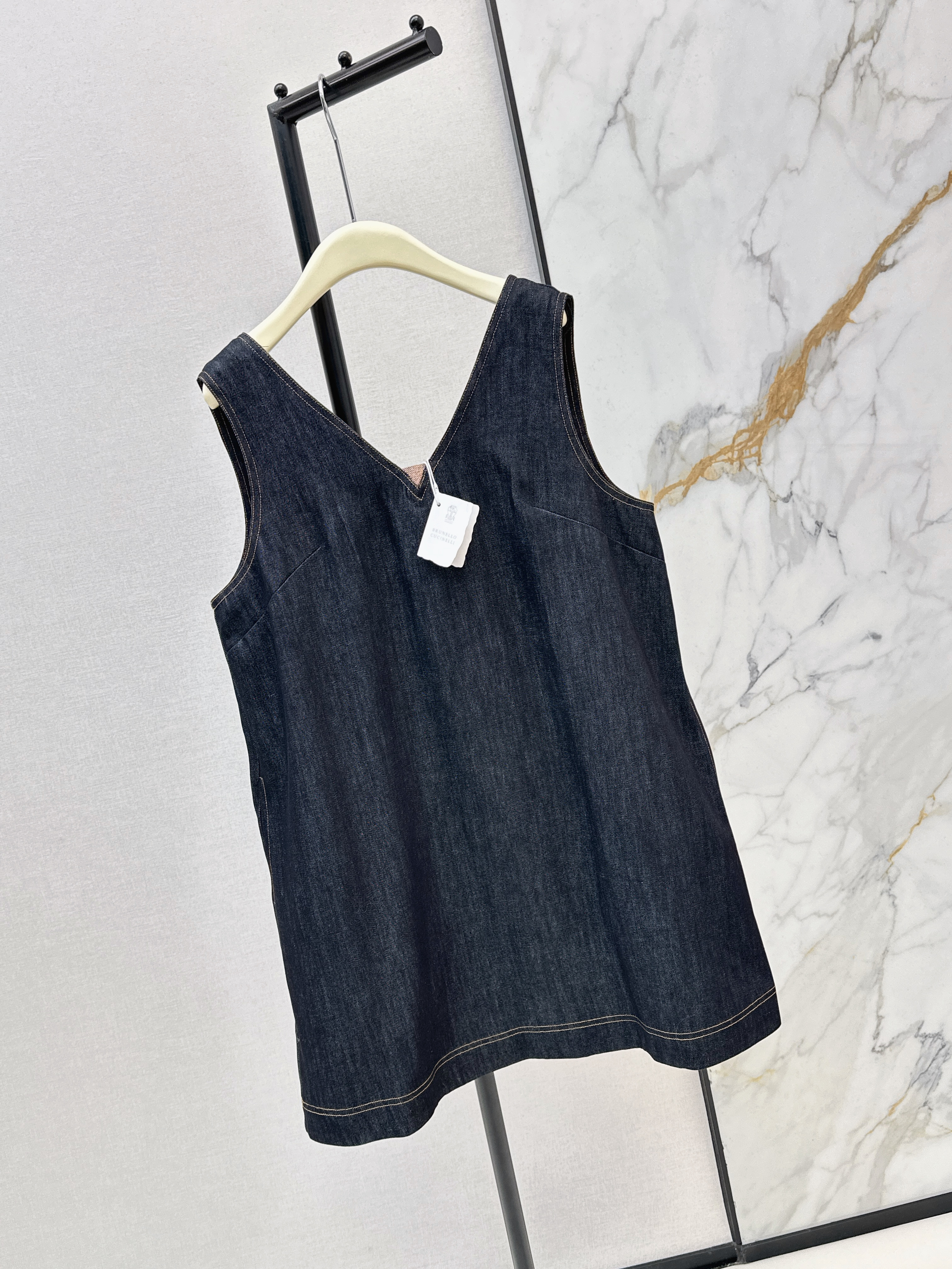 Brun 26ss denim vest dress