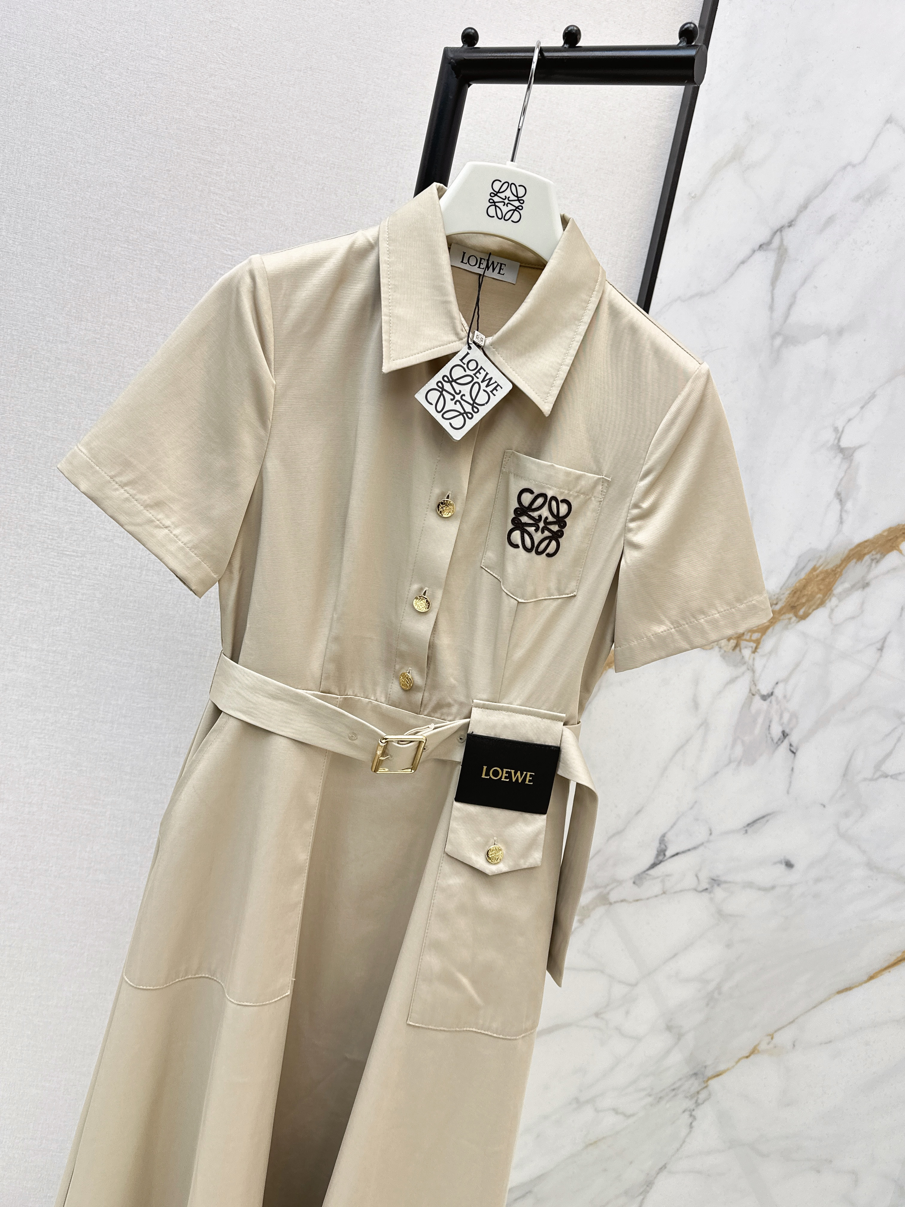 Loe 26ss logo embroidery dress