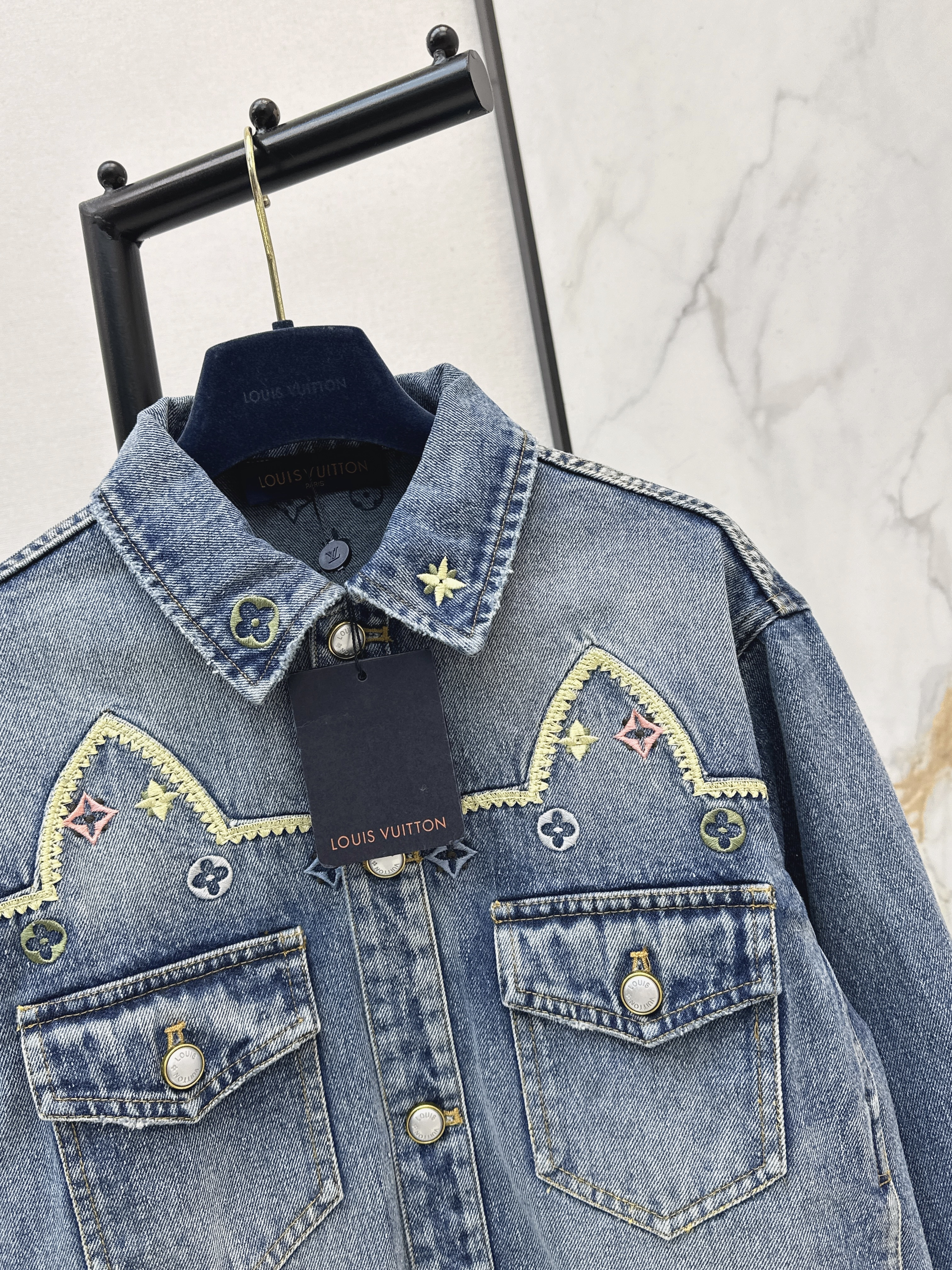 Loui 26ss embroidery denim jacket