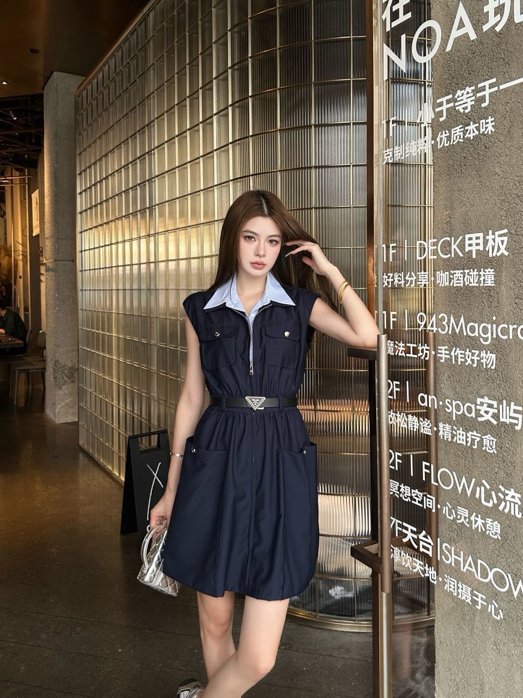 Pra 26ss  sleeveless belted dress