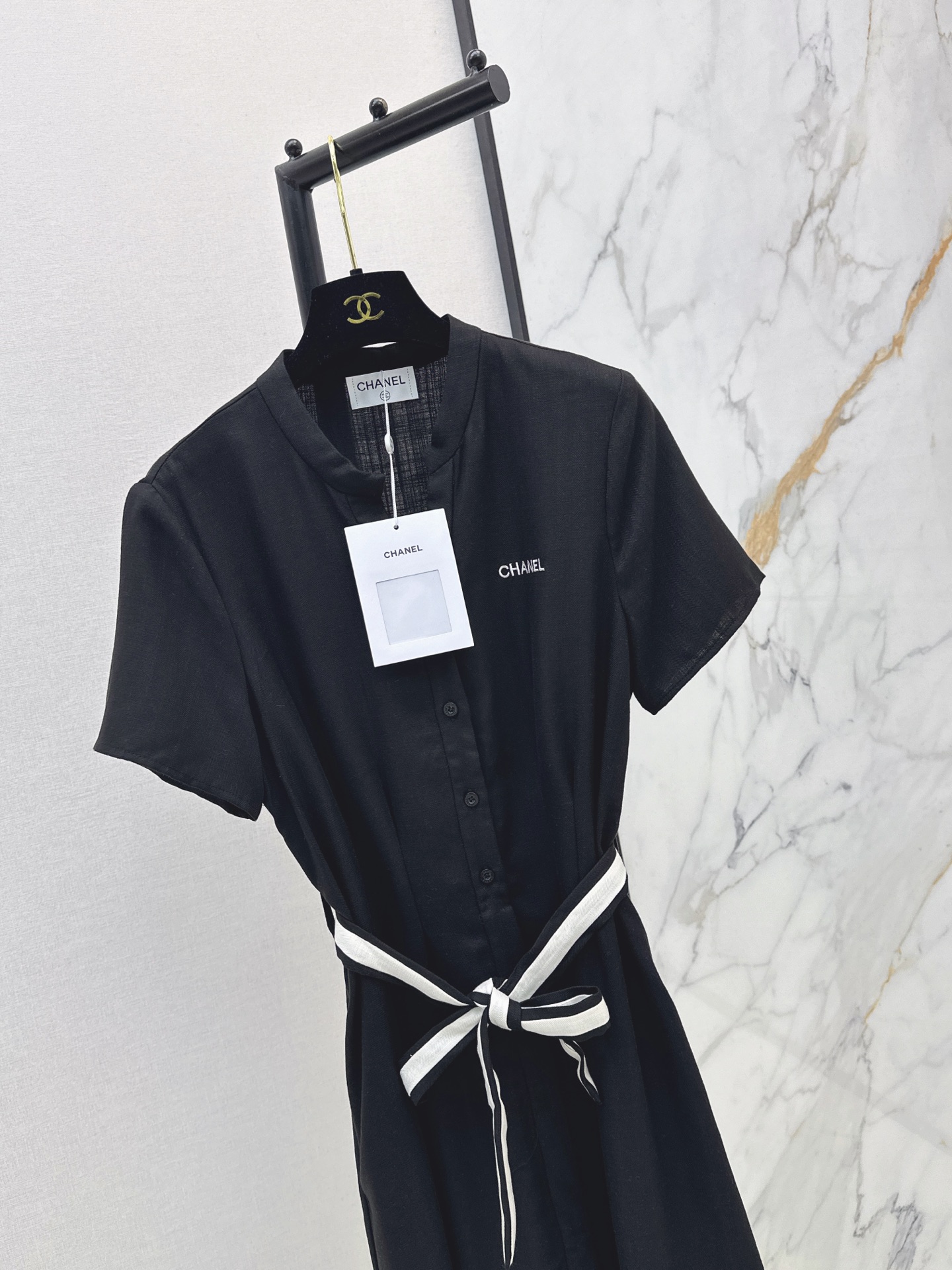 Chan 26ss belted shirt dress