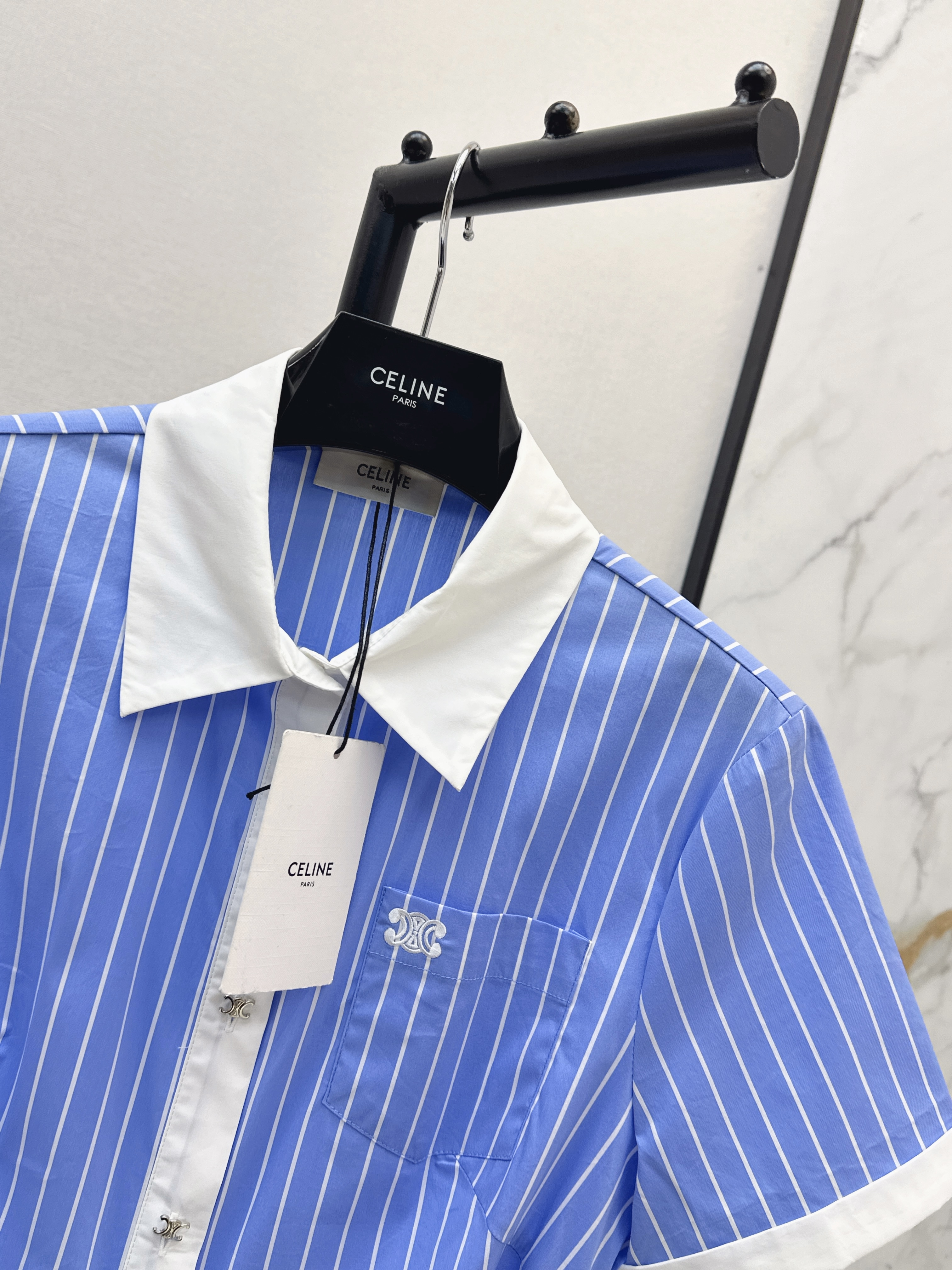 Celi 26SS Striped Belted Shirt Dress