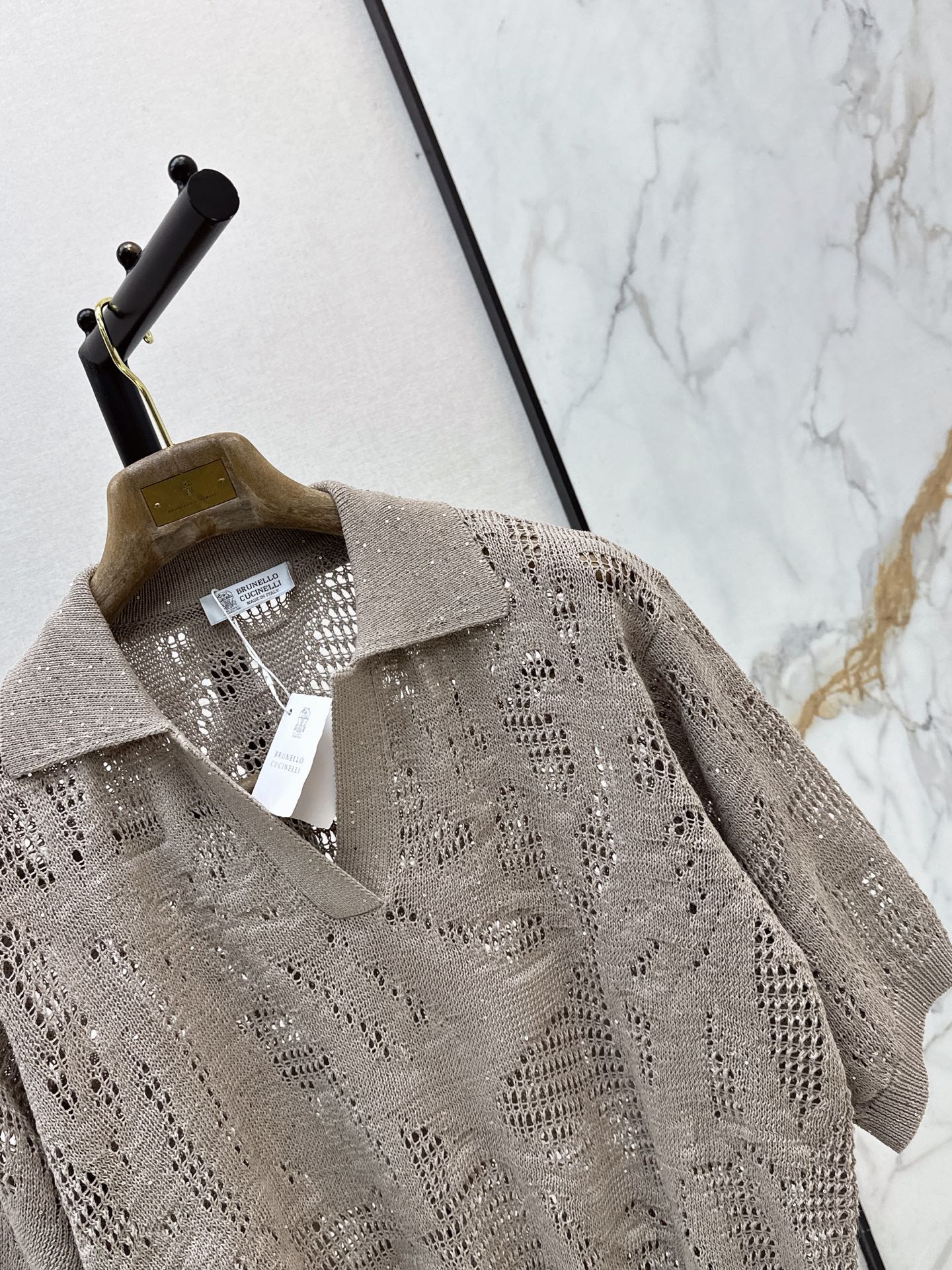 Brun 26ss hollow knitwear