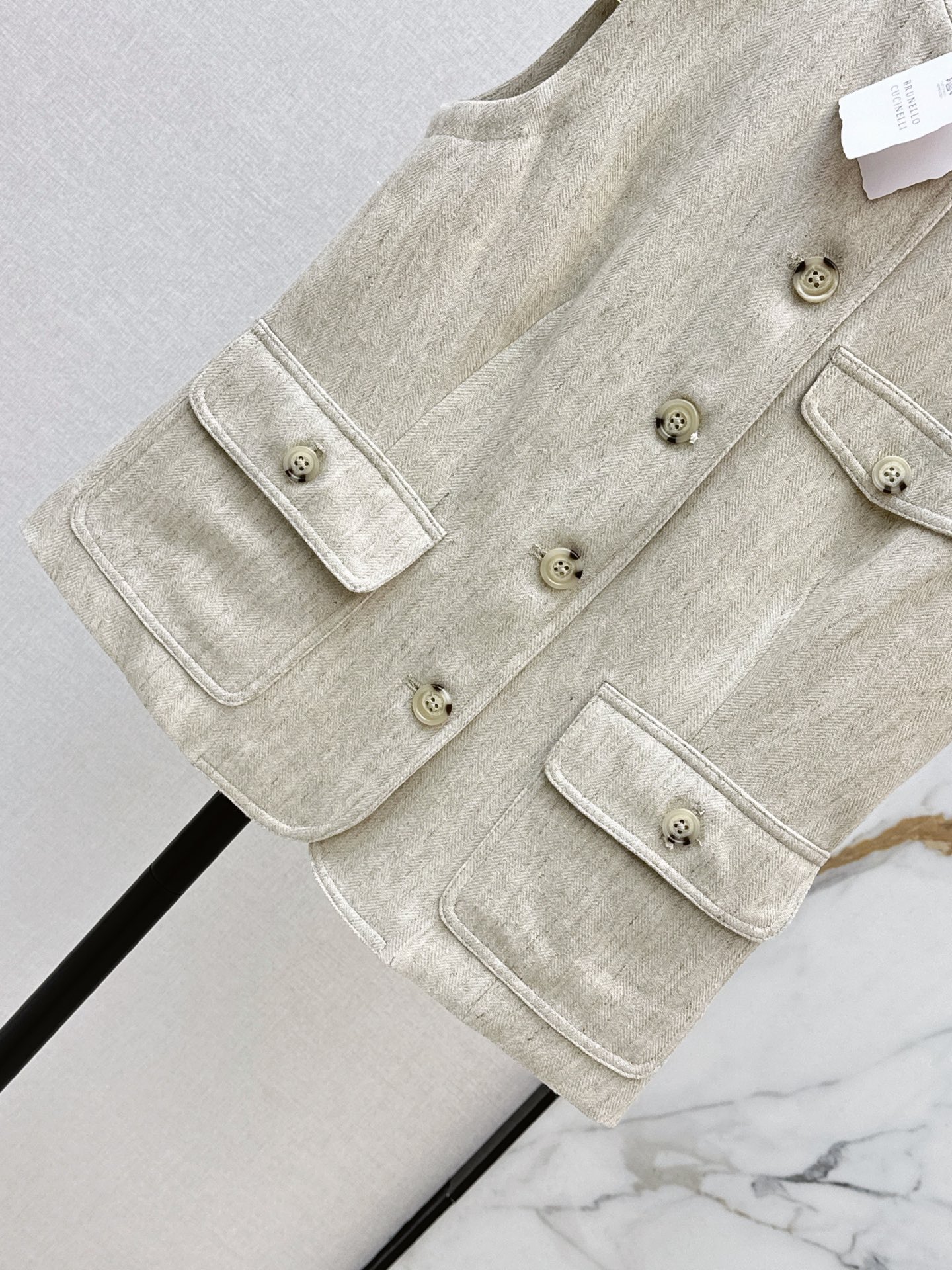Brun 26ss linen vest jacket
