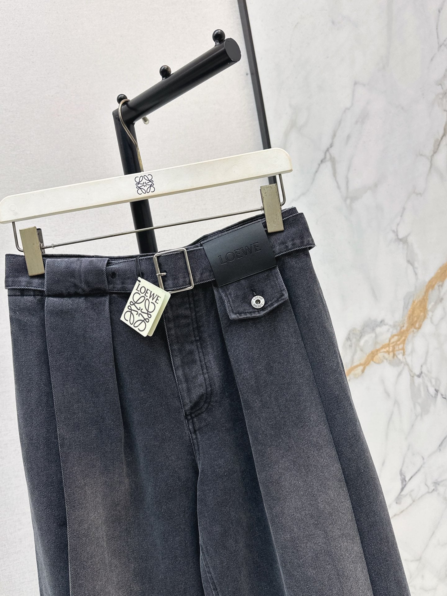 Loe 26ss wide-leg denim pants