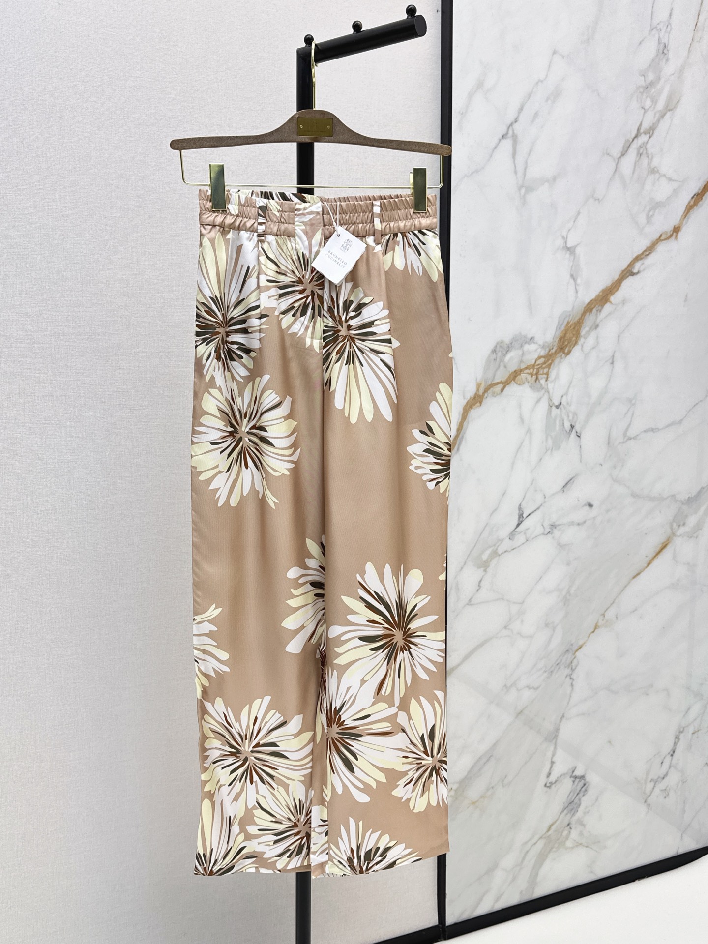 Brun 26ss print silk pants