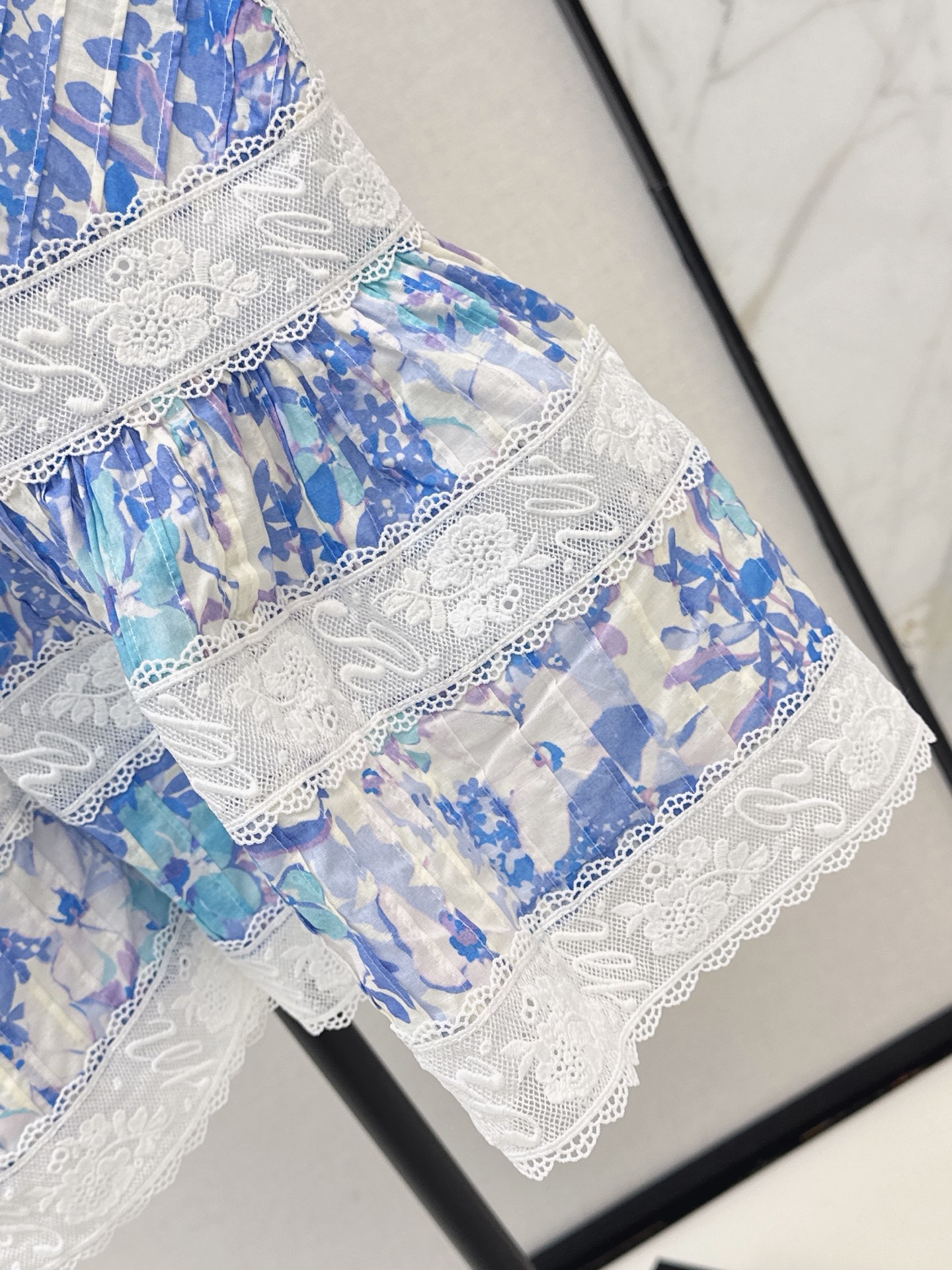 Zimm 26ss lace slip print dress