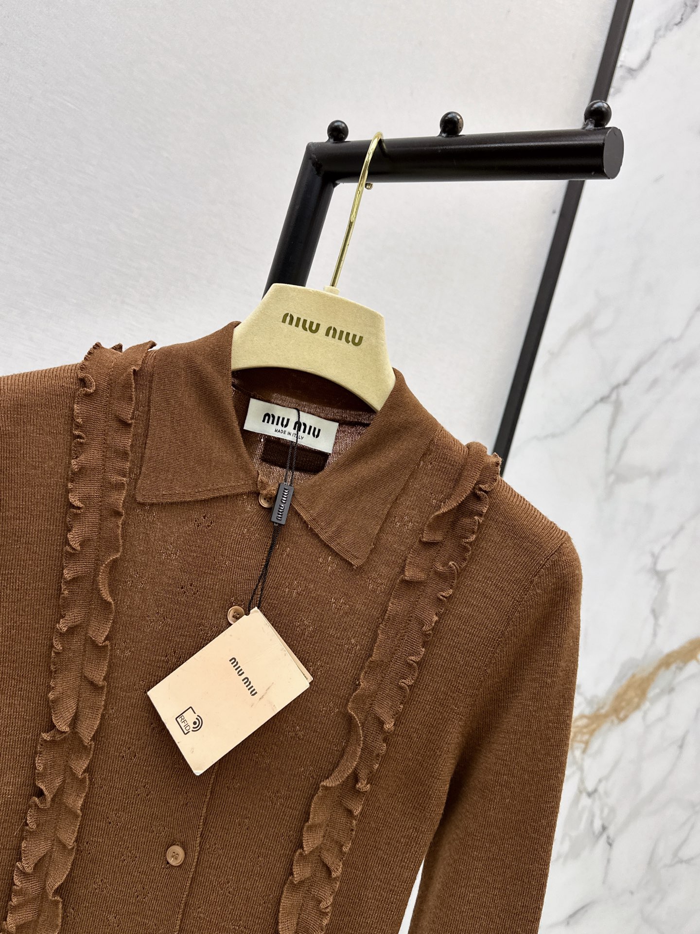 Miu 26ss ruffle cardiagn