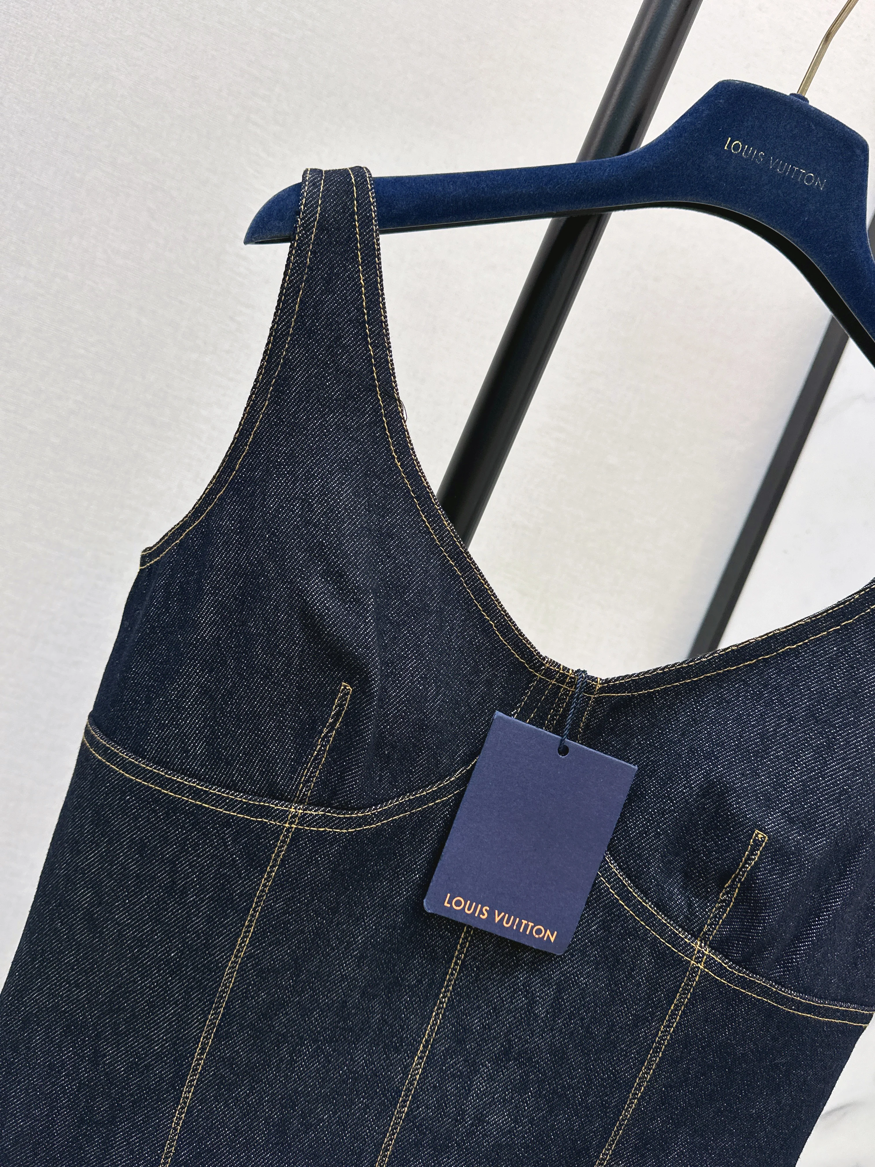 Louis 26ss denim slip dress
