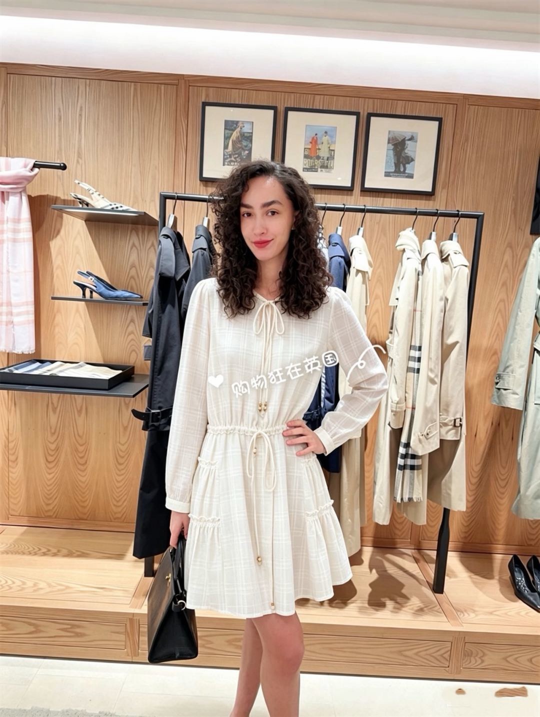 Bur 26ss check drawstring dress