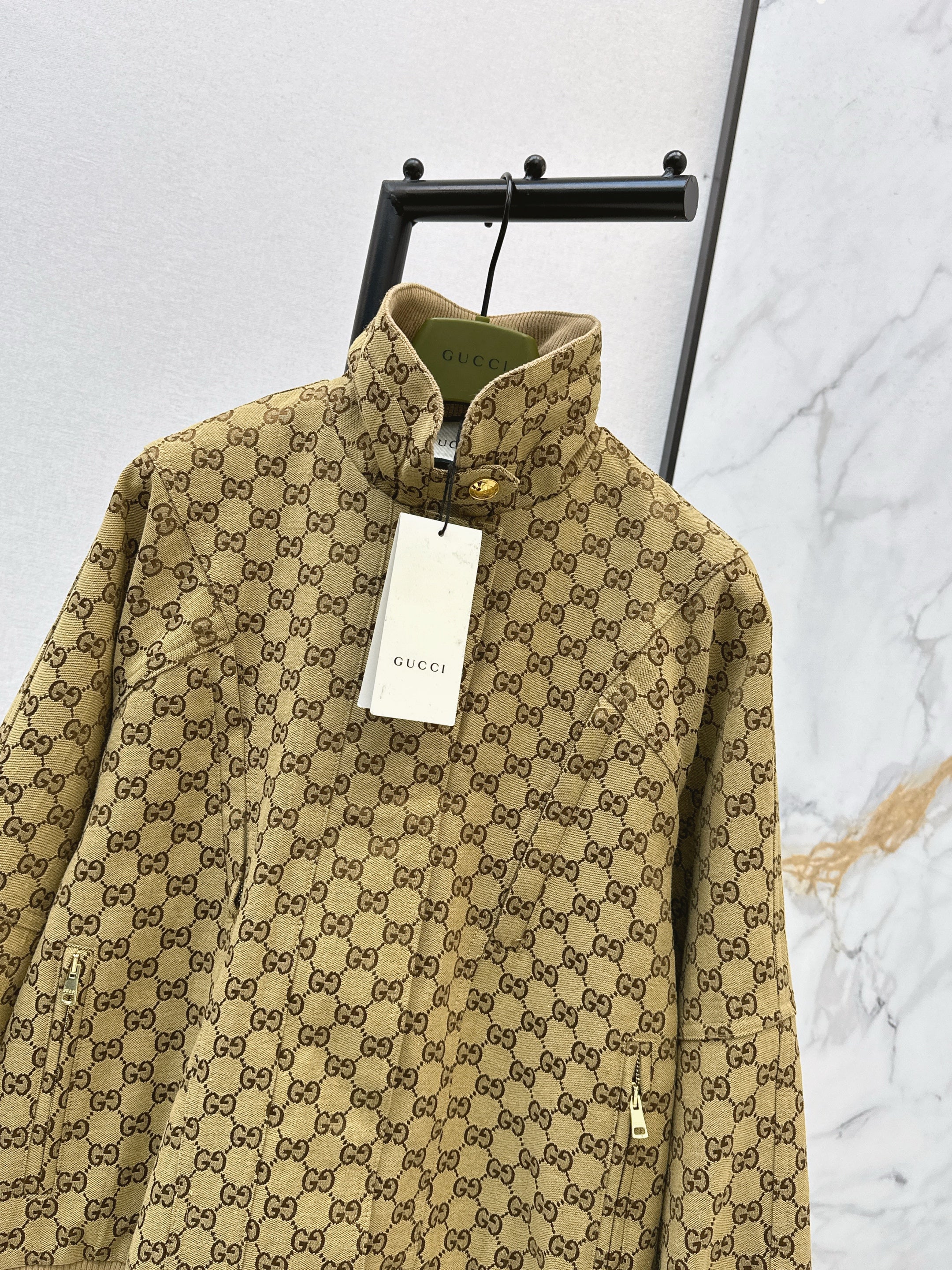 Gucc 26ss jacquard trench coats