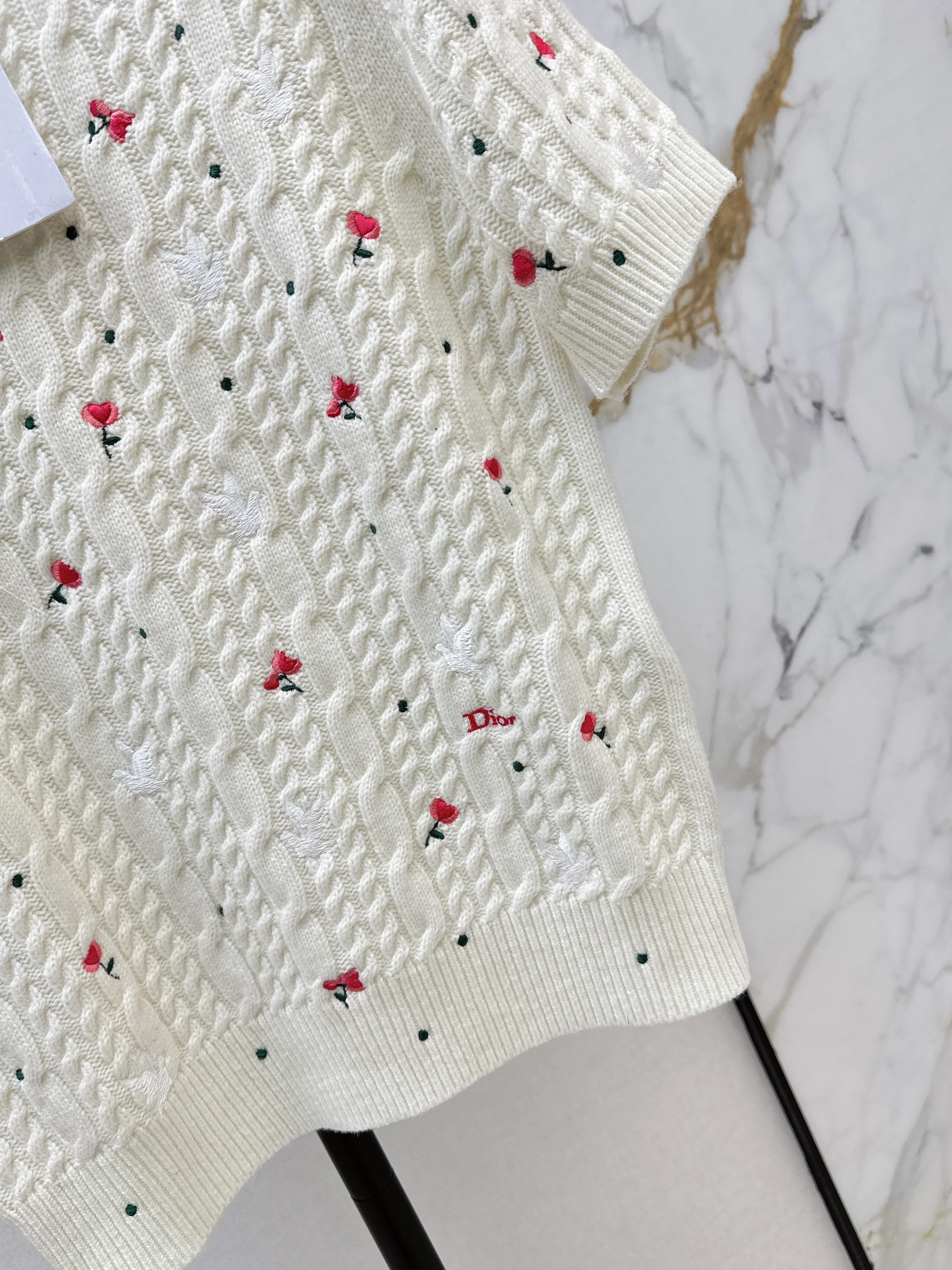 CD 26ss embroidery short sleeve knitwear