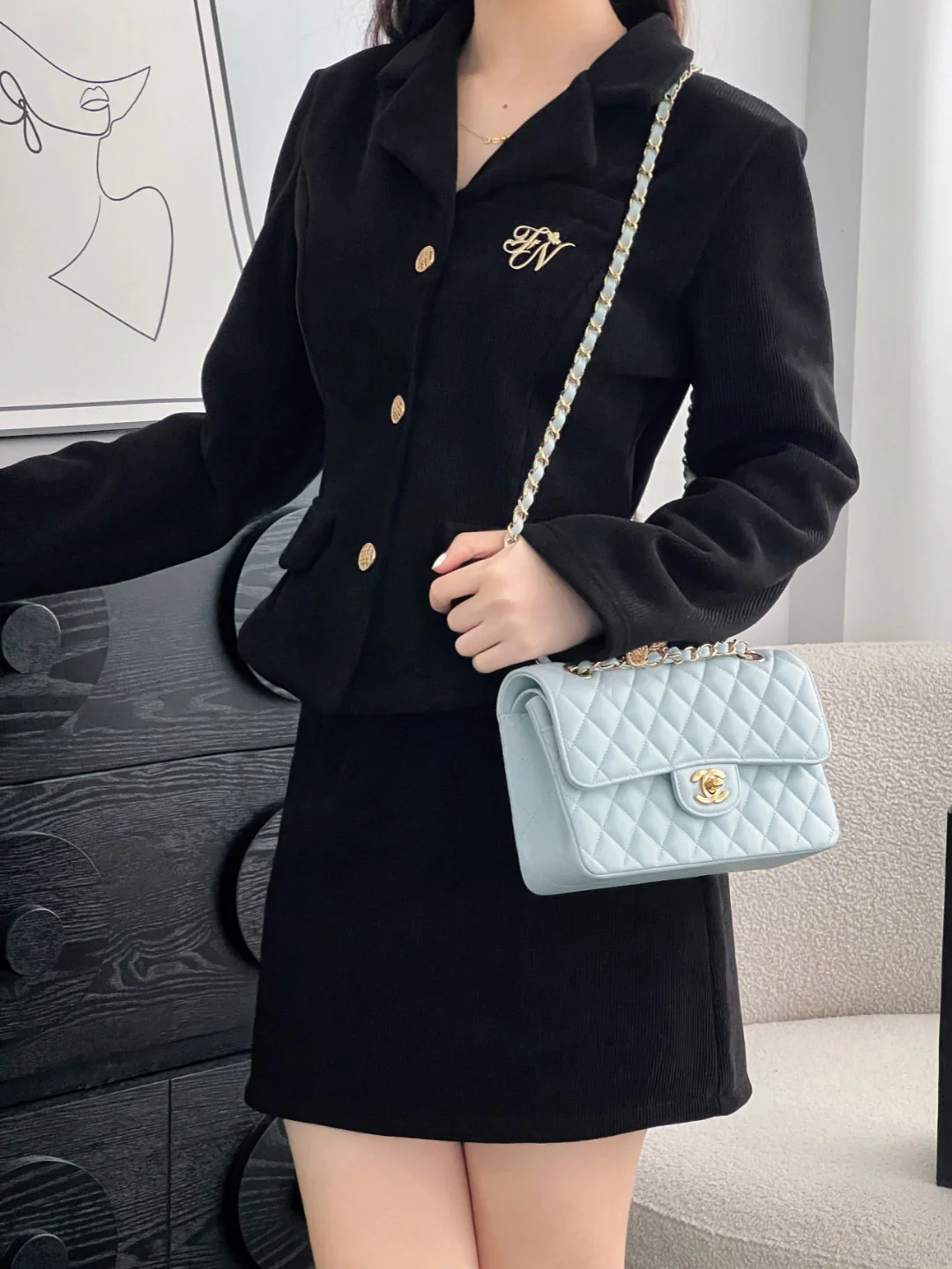 Chan cf23 chain shoulder bag