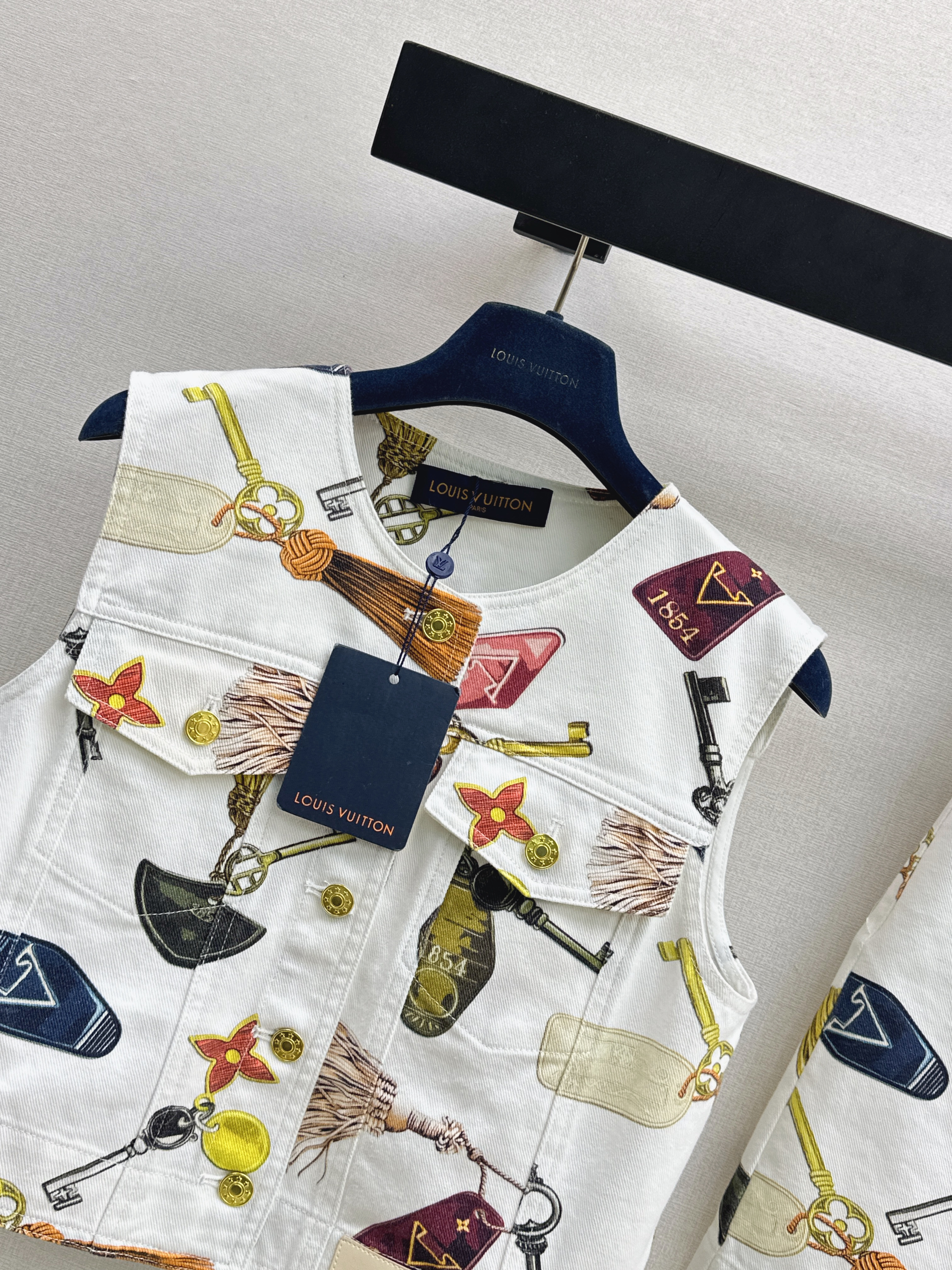 Loui 26ss print denim vest