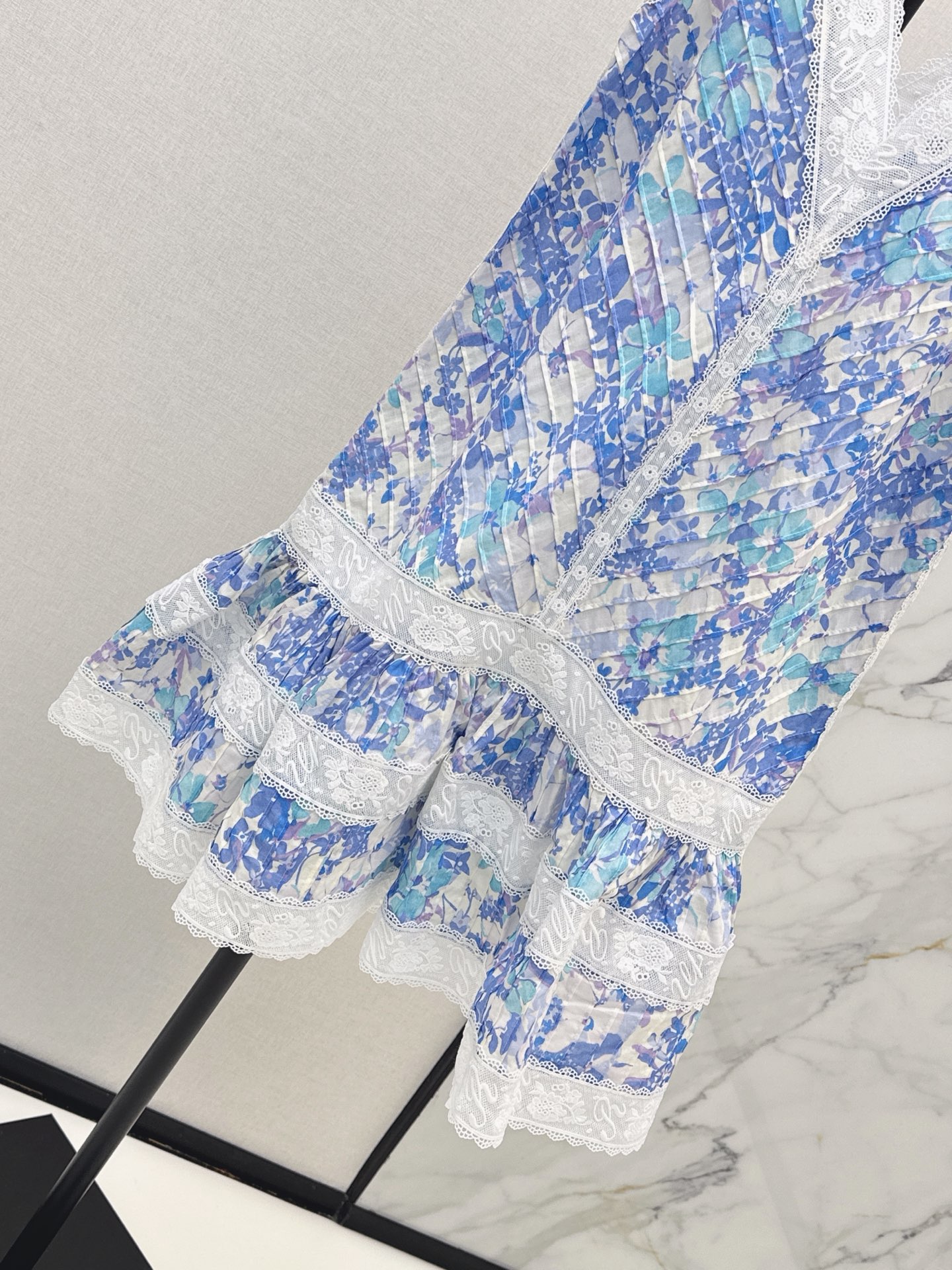 Zimm 26ss lace slip print dress