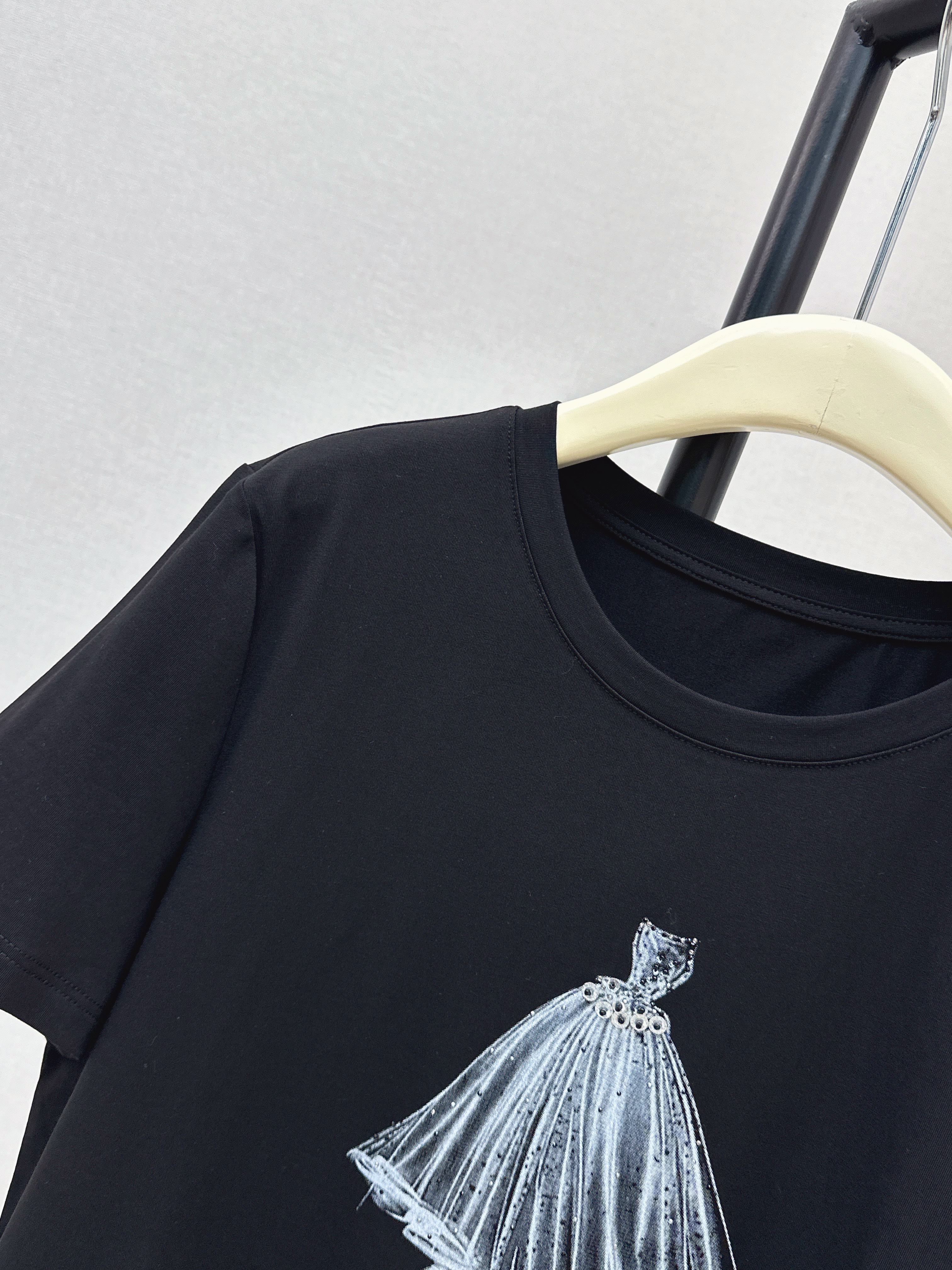 Chan 26ss beading print t-shirt