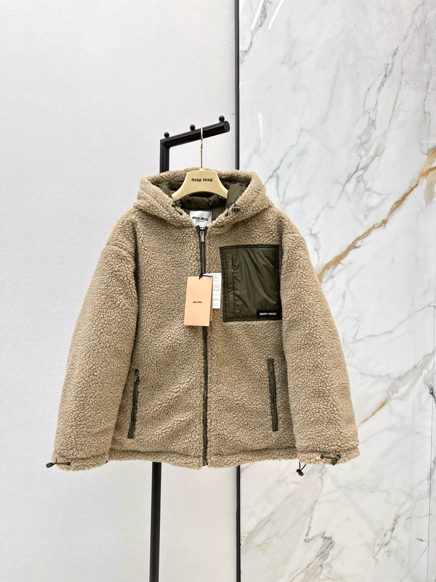 Miu 25fw lamp fleece jacket
