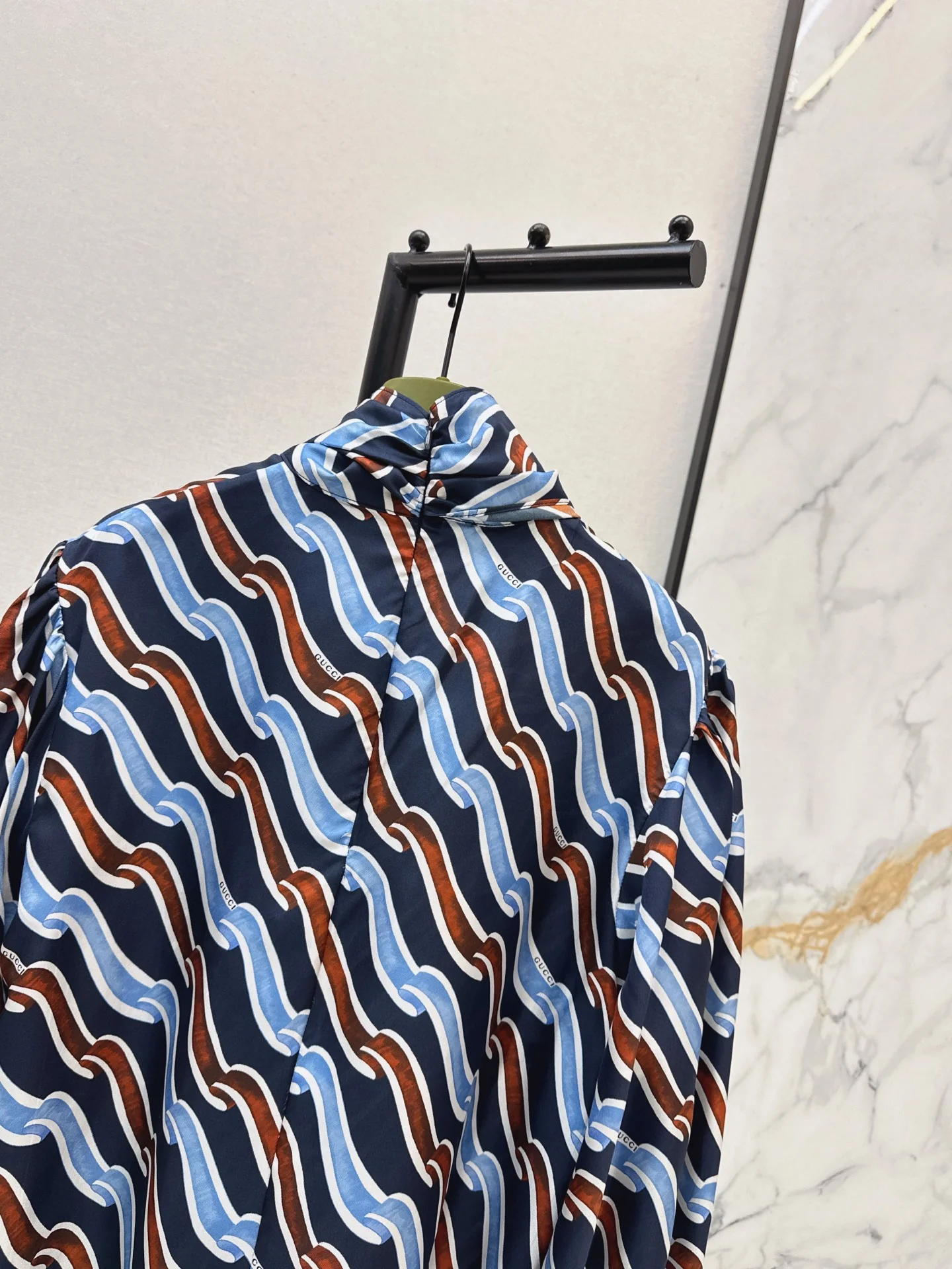 Gucc 26ss print silk shirt