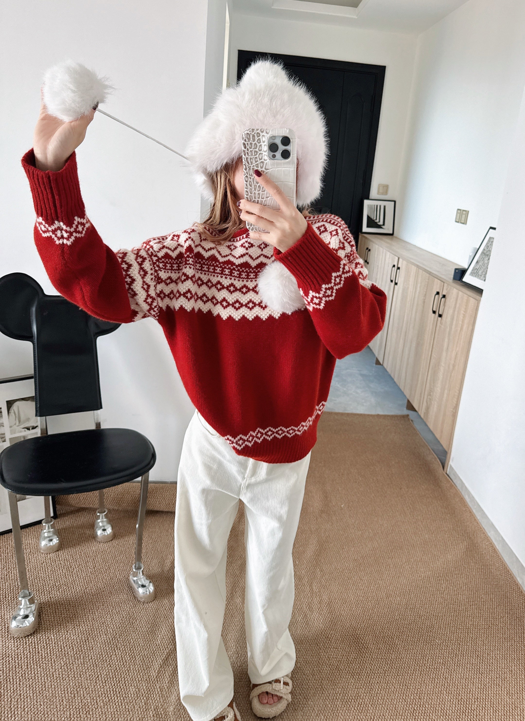 Ralp 26ss fair isle knit sweater