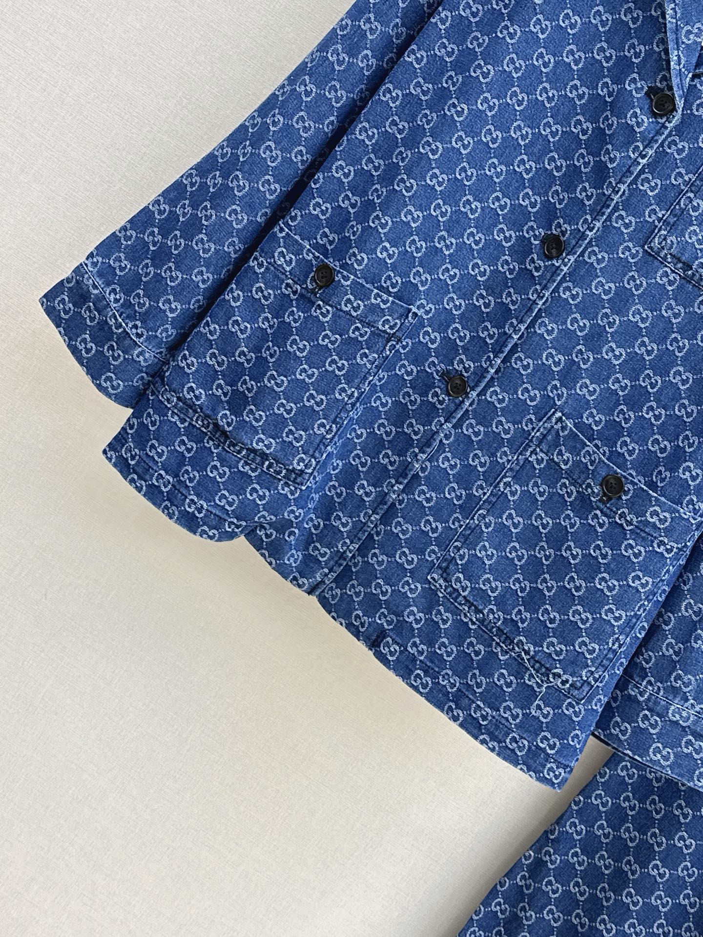 Guc 26ss jacquard denim jacket pants set