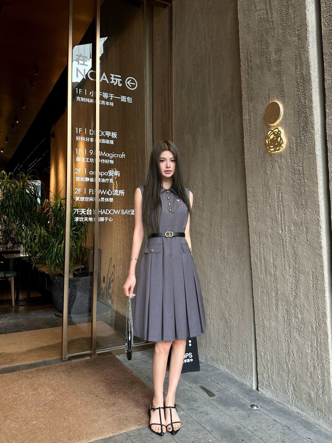 CD 26ss sleeveless belted dress