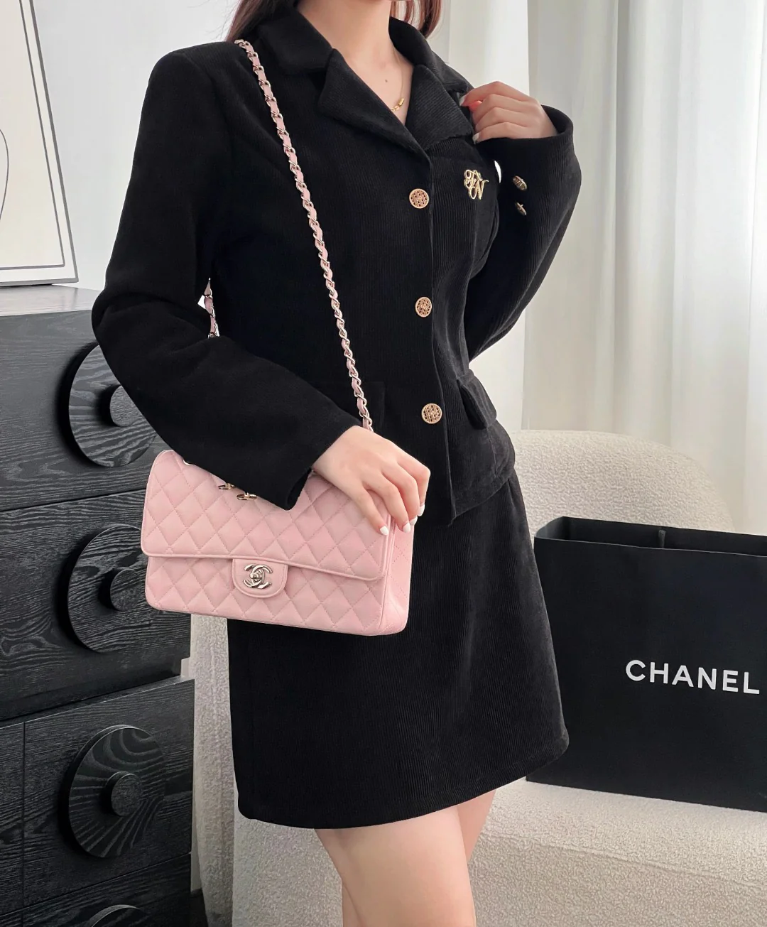 Chan cf25 chain shoulder bag