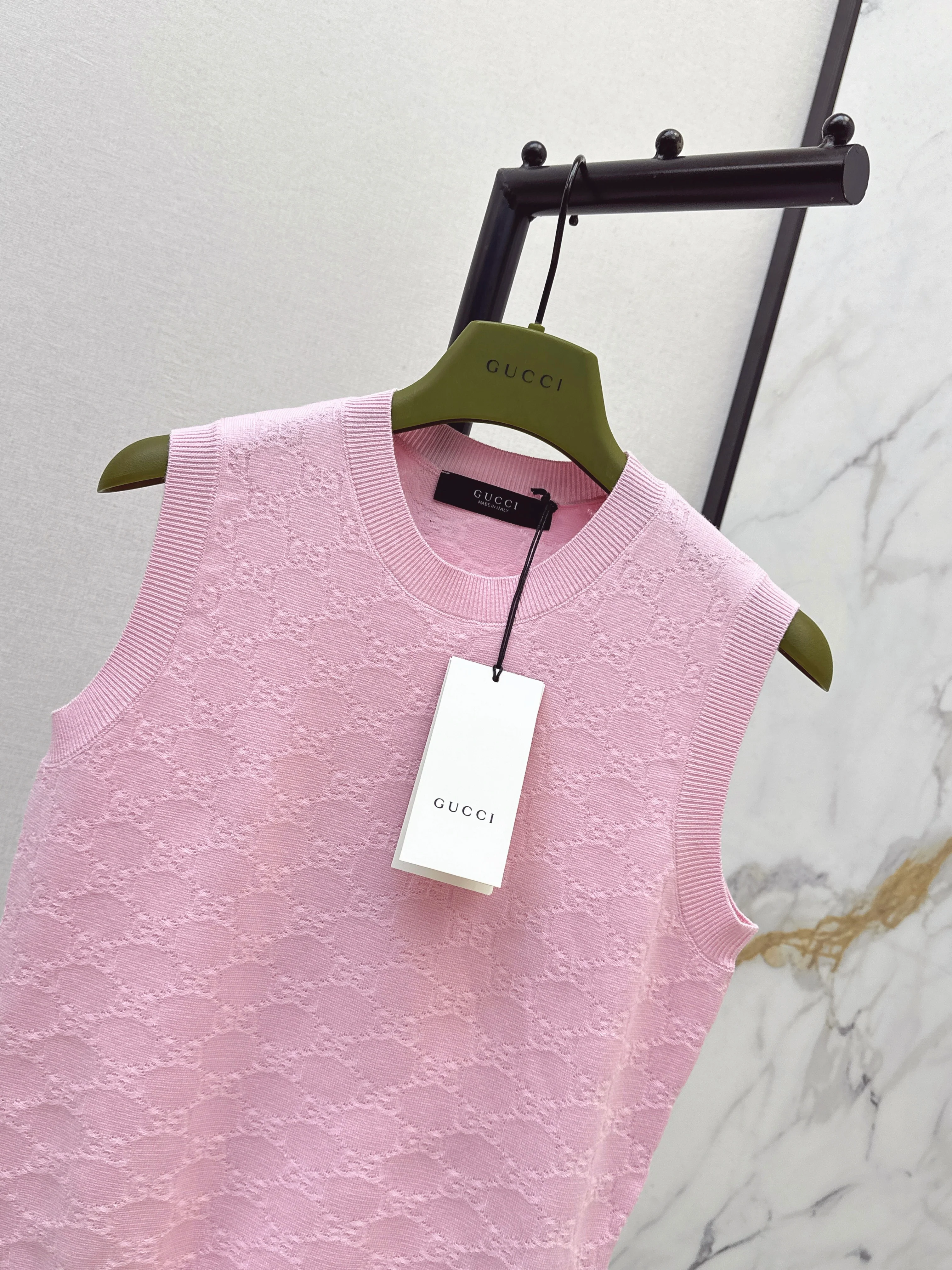 Gucc 26ss jacquard knitted vest