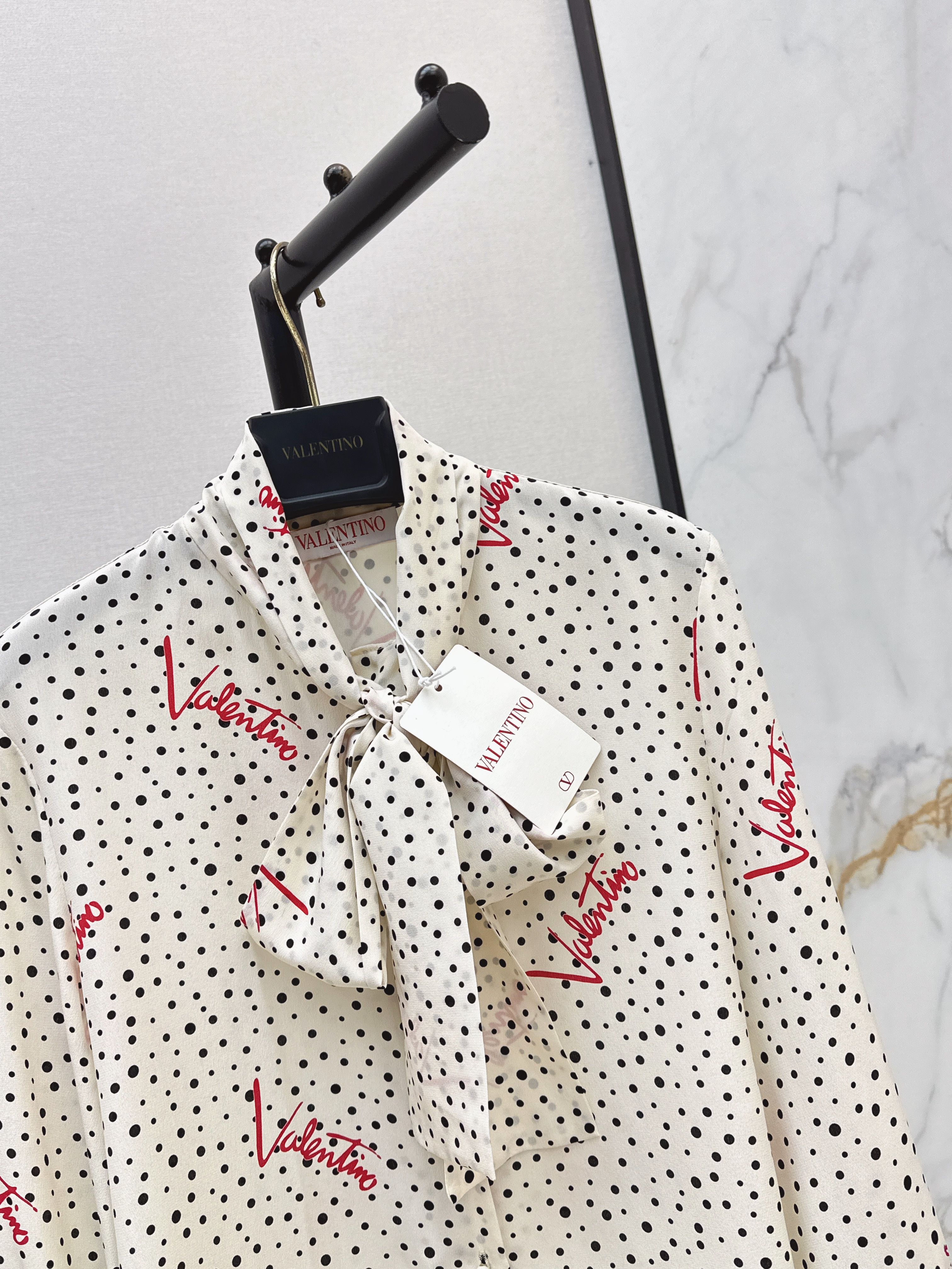 Valen 26ss print ribbon shirt