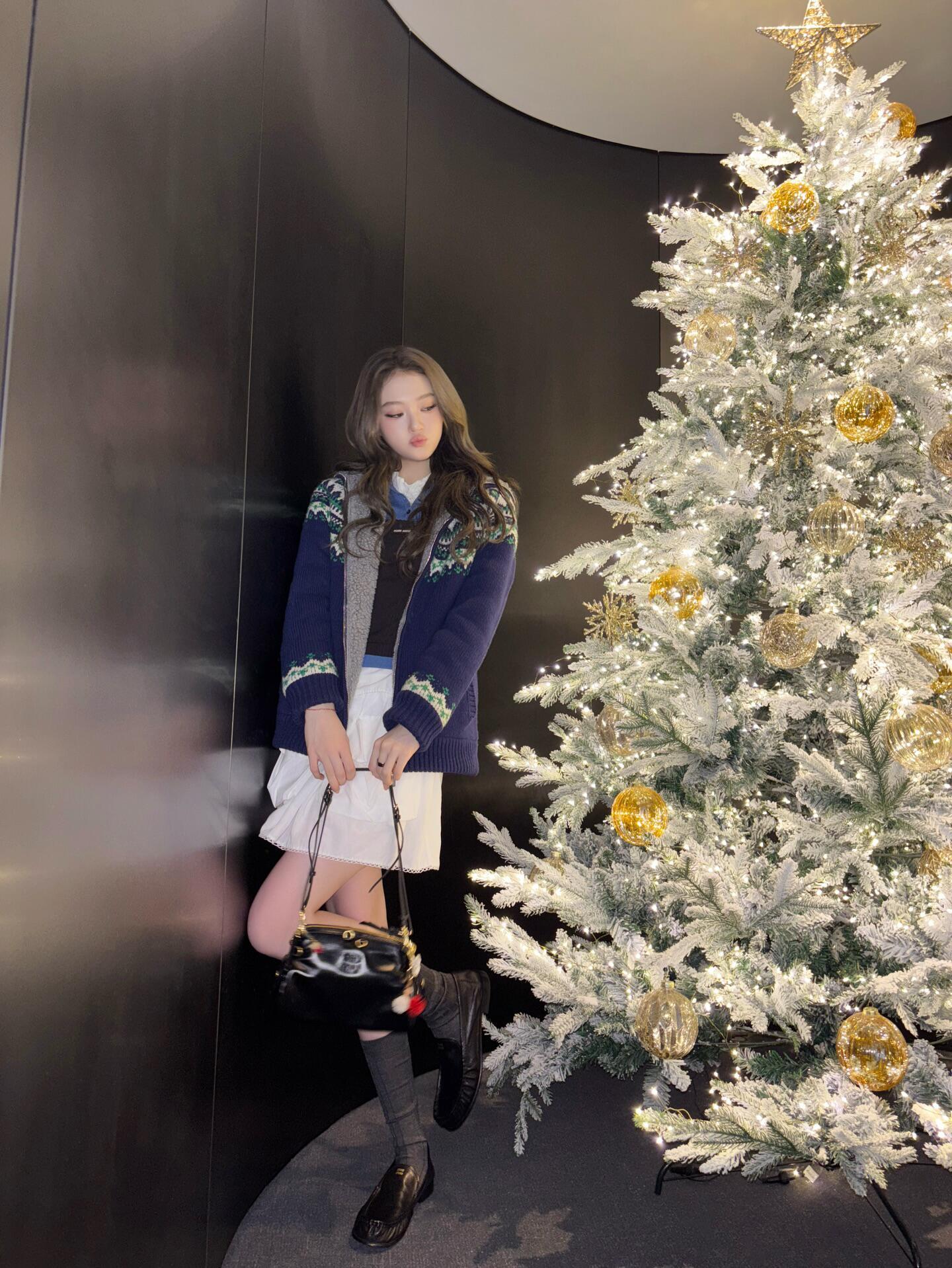 Miu 25fw fair isle cardigan