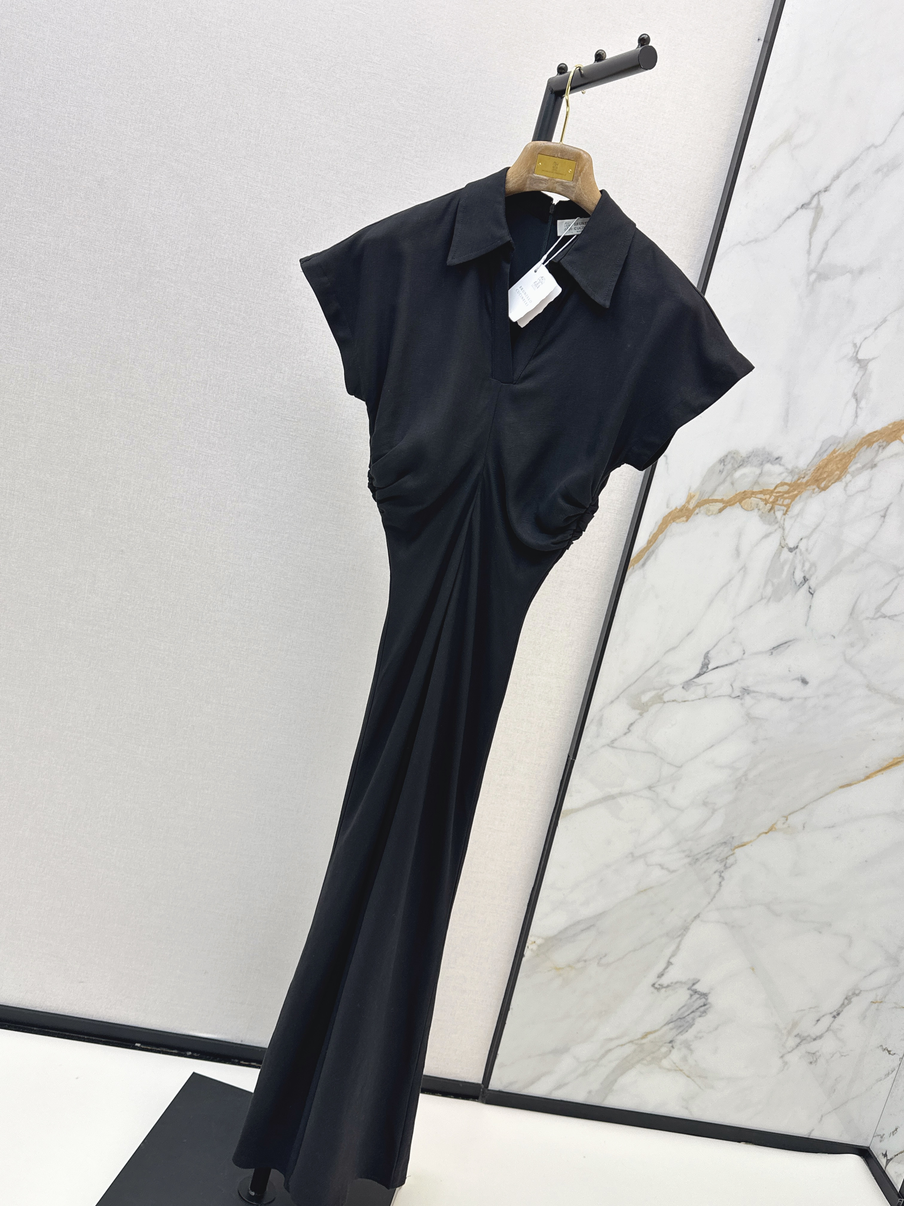Brun 26ss ruched waist dress