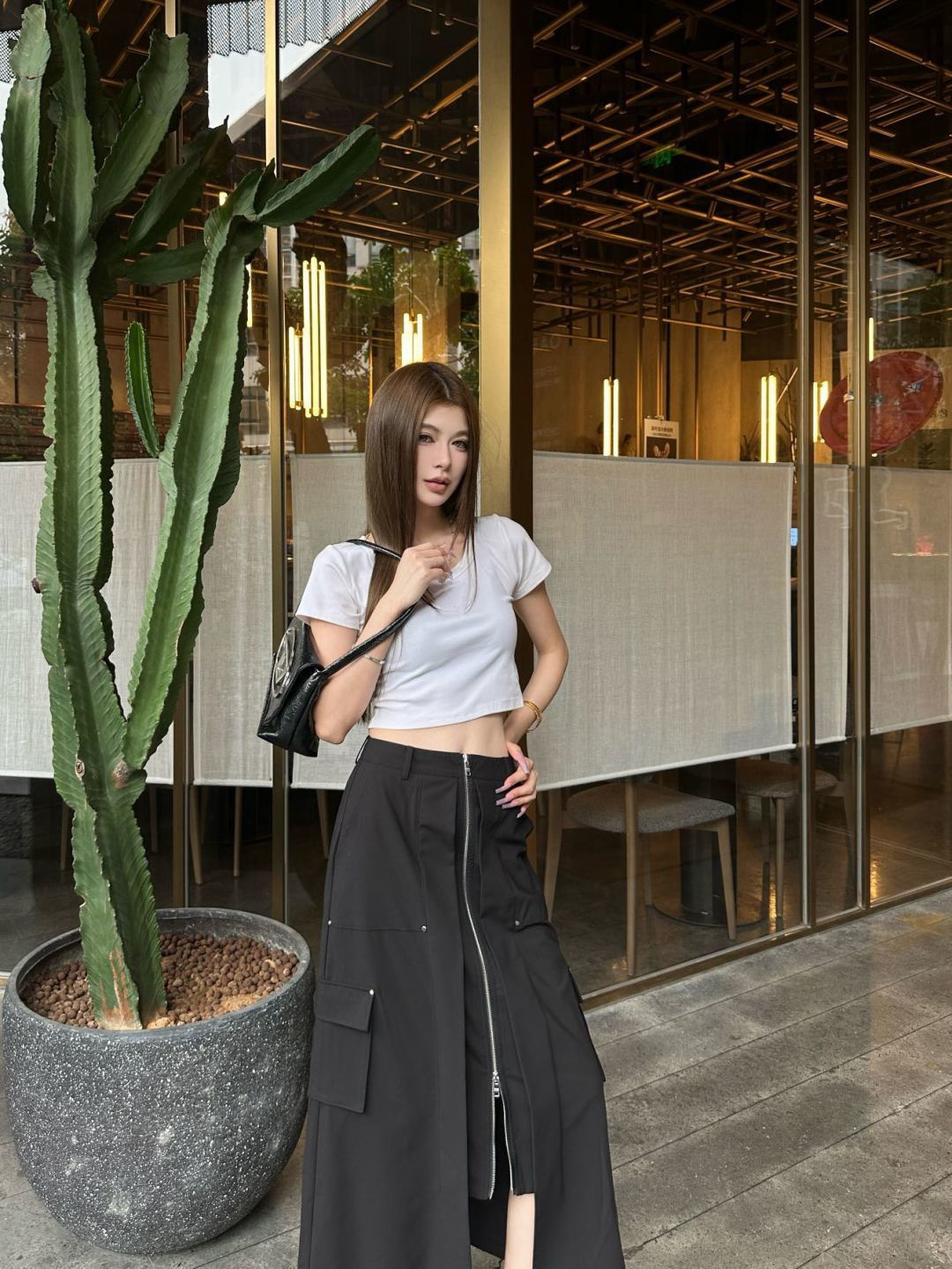 Pra 26ss zip-up skirt