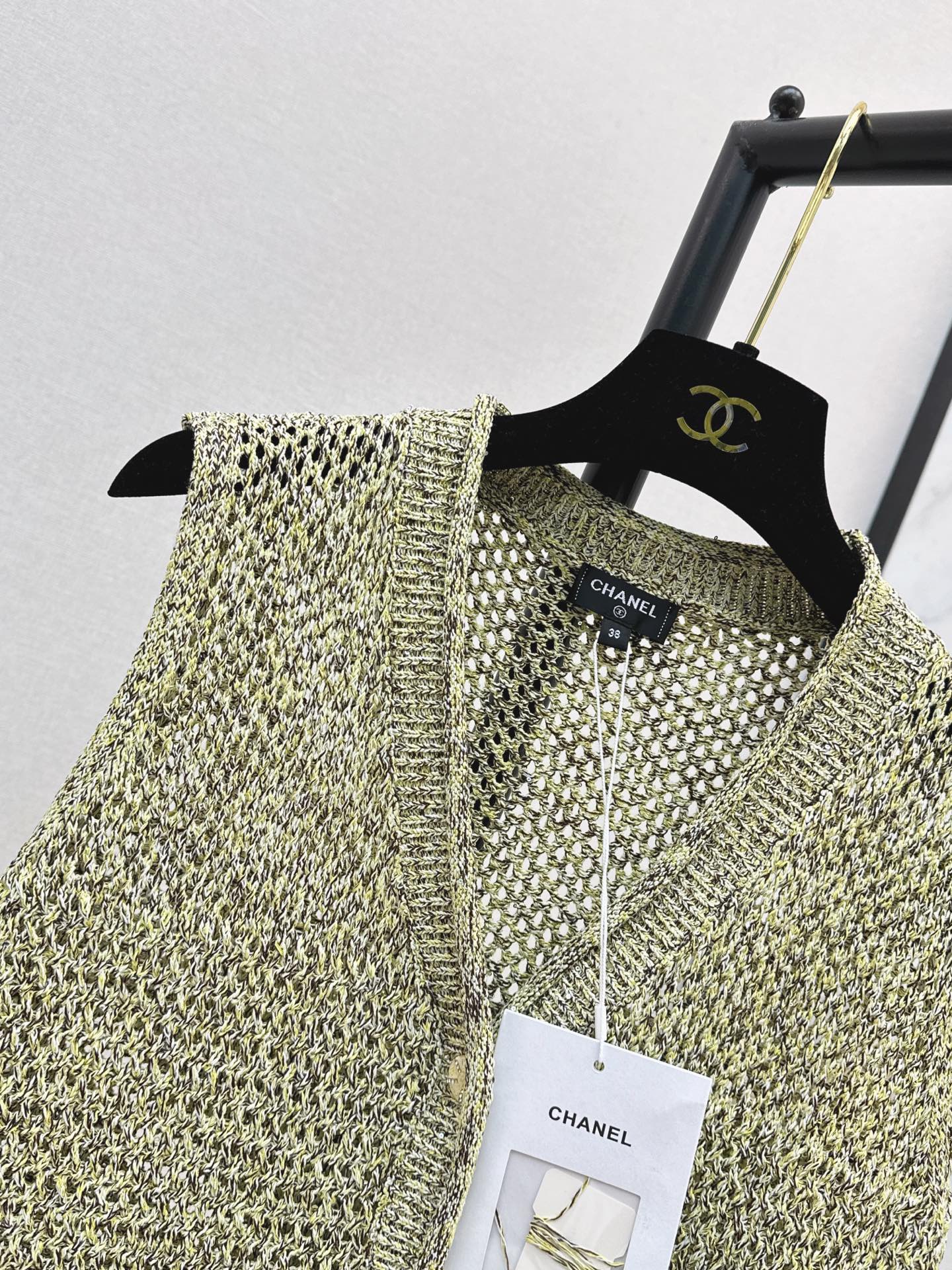 Chan 26ss hollow knit vest