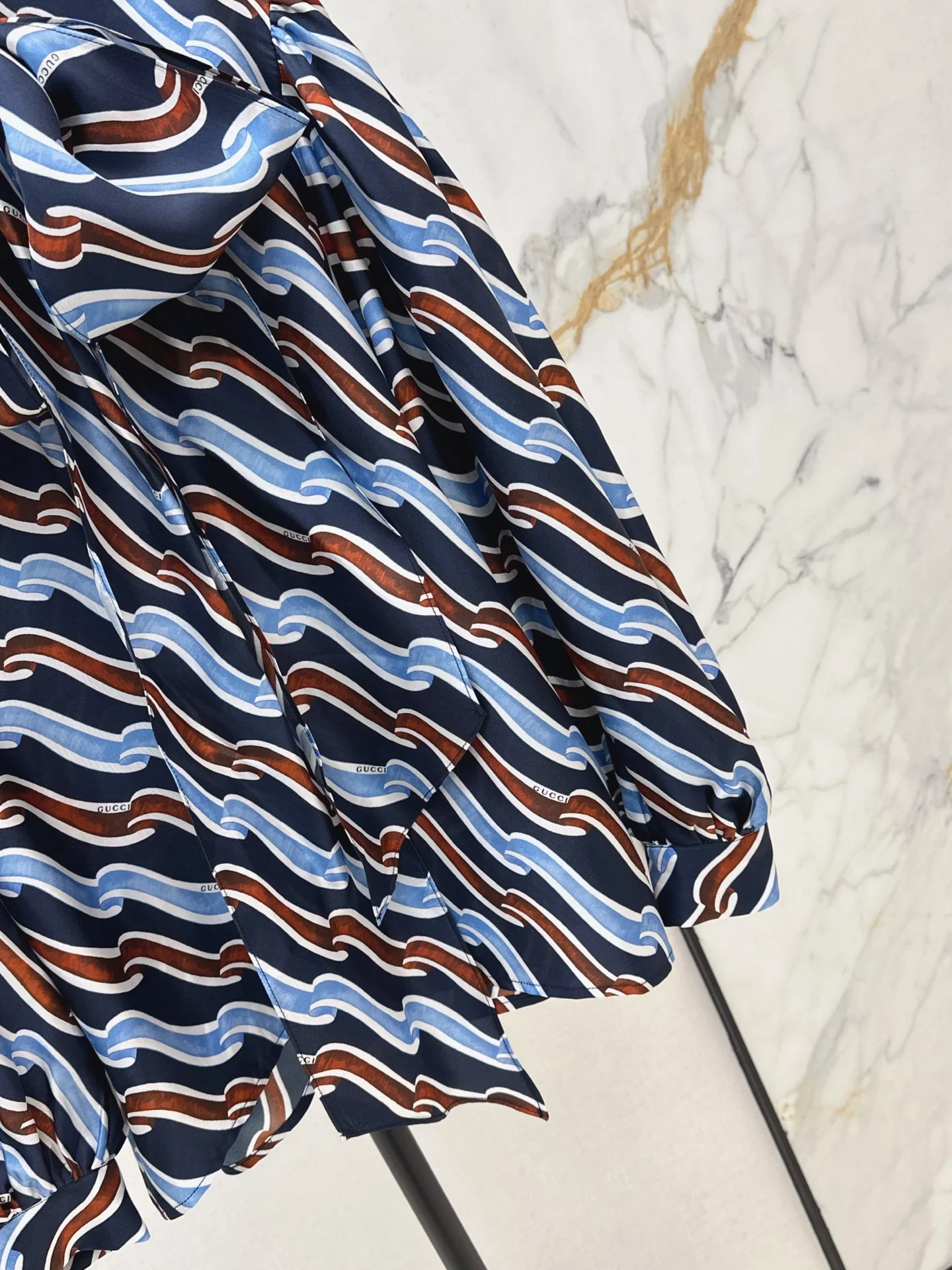 Gucc 26ss print silk shirt