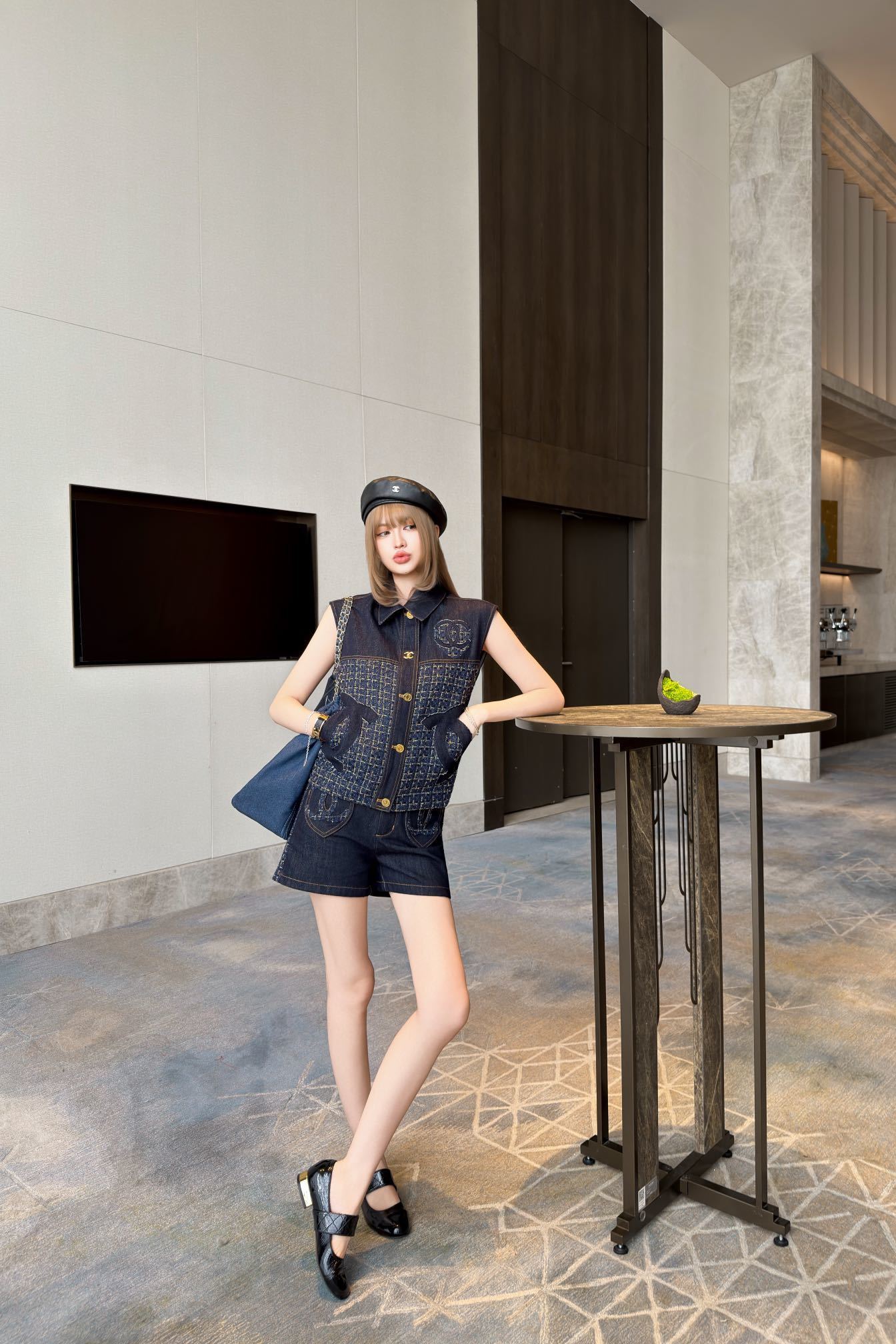 Chan 26ss  denim waistcoat